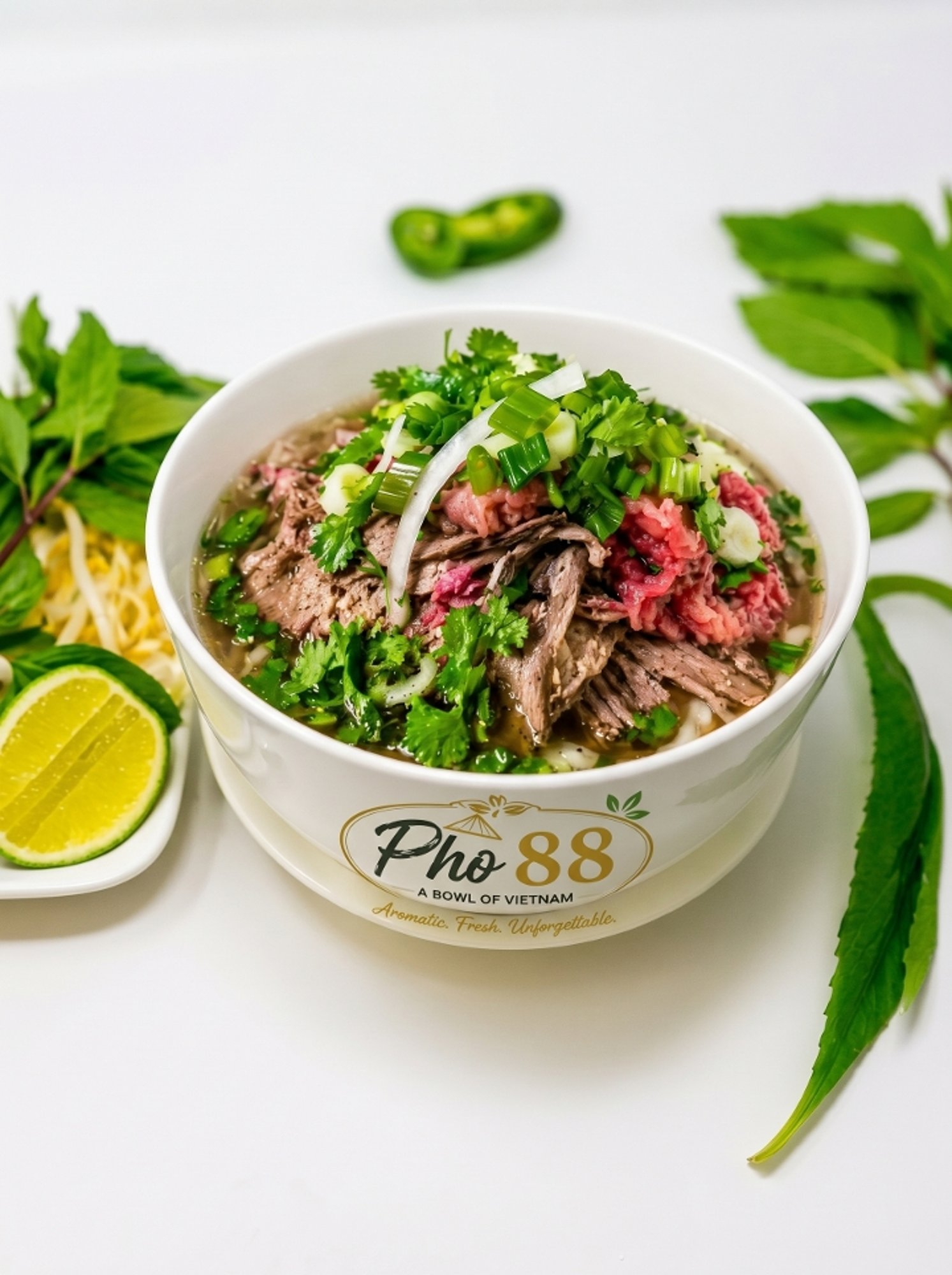 Dac Biet - Pho Combo - Rare Steak Brisket Flank Tendon