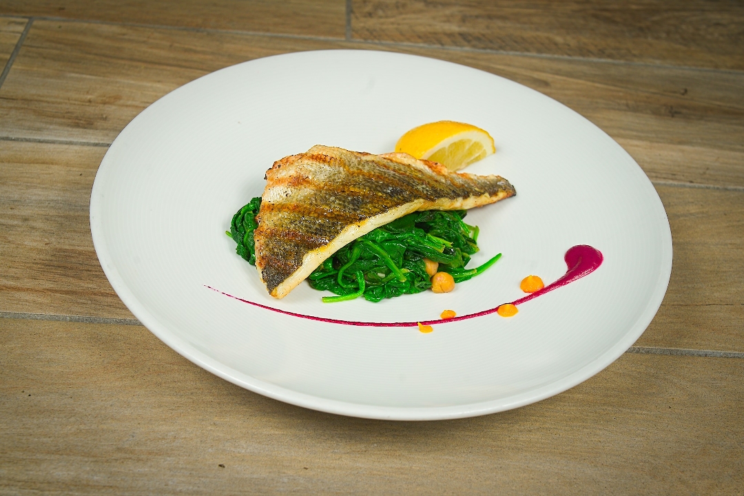 Grilled Branzino Filet w/ Steamed Spinach Lunch