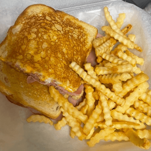 Free Fries with Hot Ham & Cheese