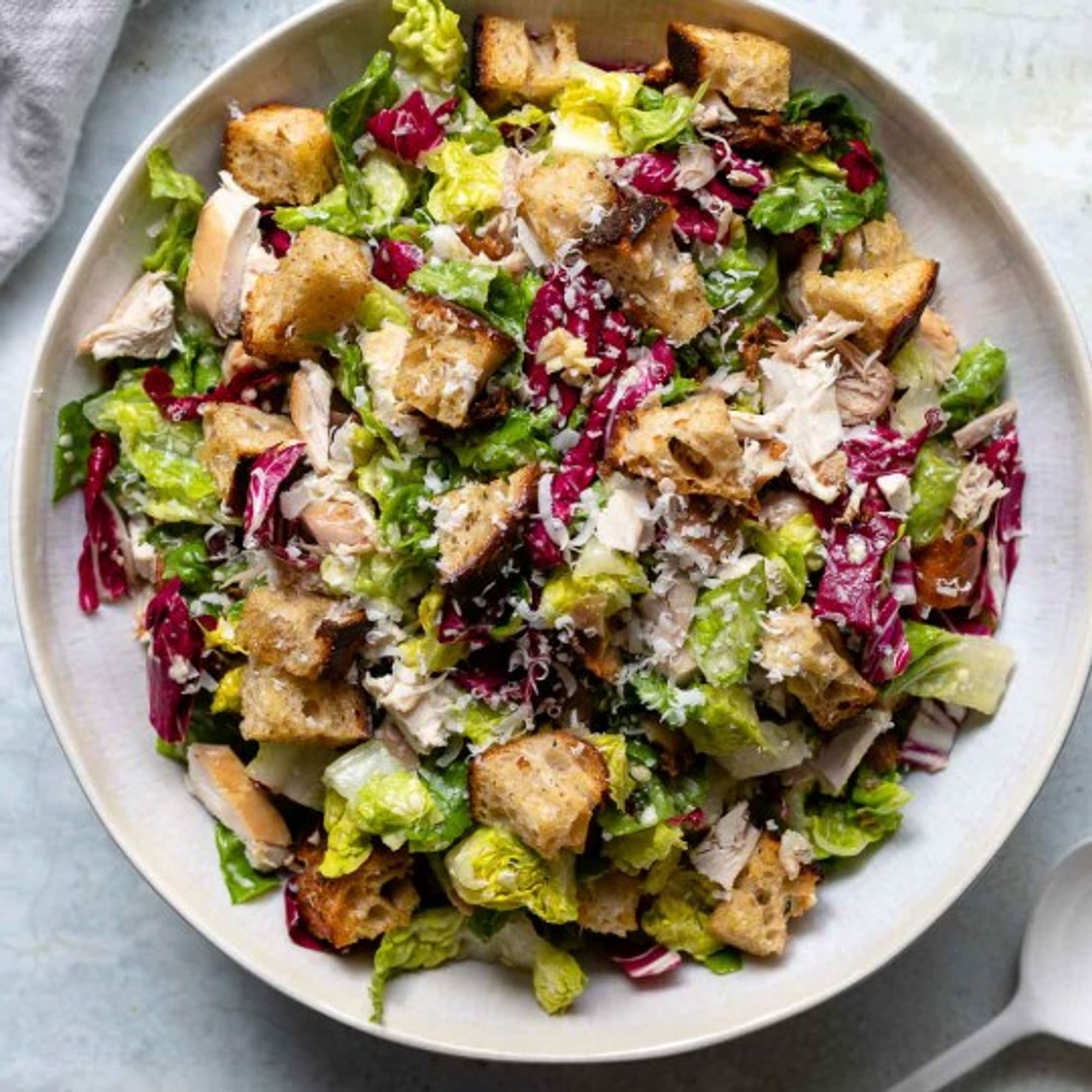 Romaine Caesar Salad with Rotisserie Chicken
