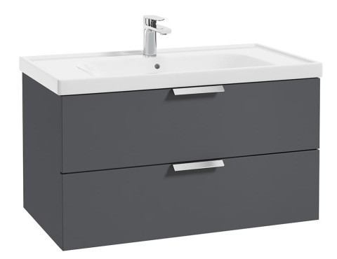 SONAS Stockholm 80cm Wall Hung Vanity Unit Midnight Grey Matt