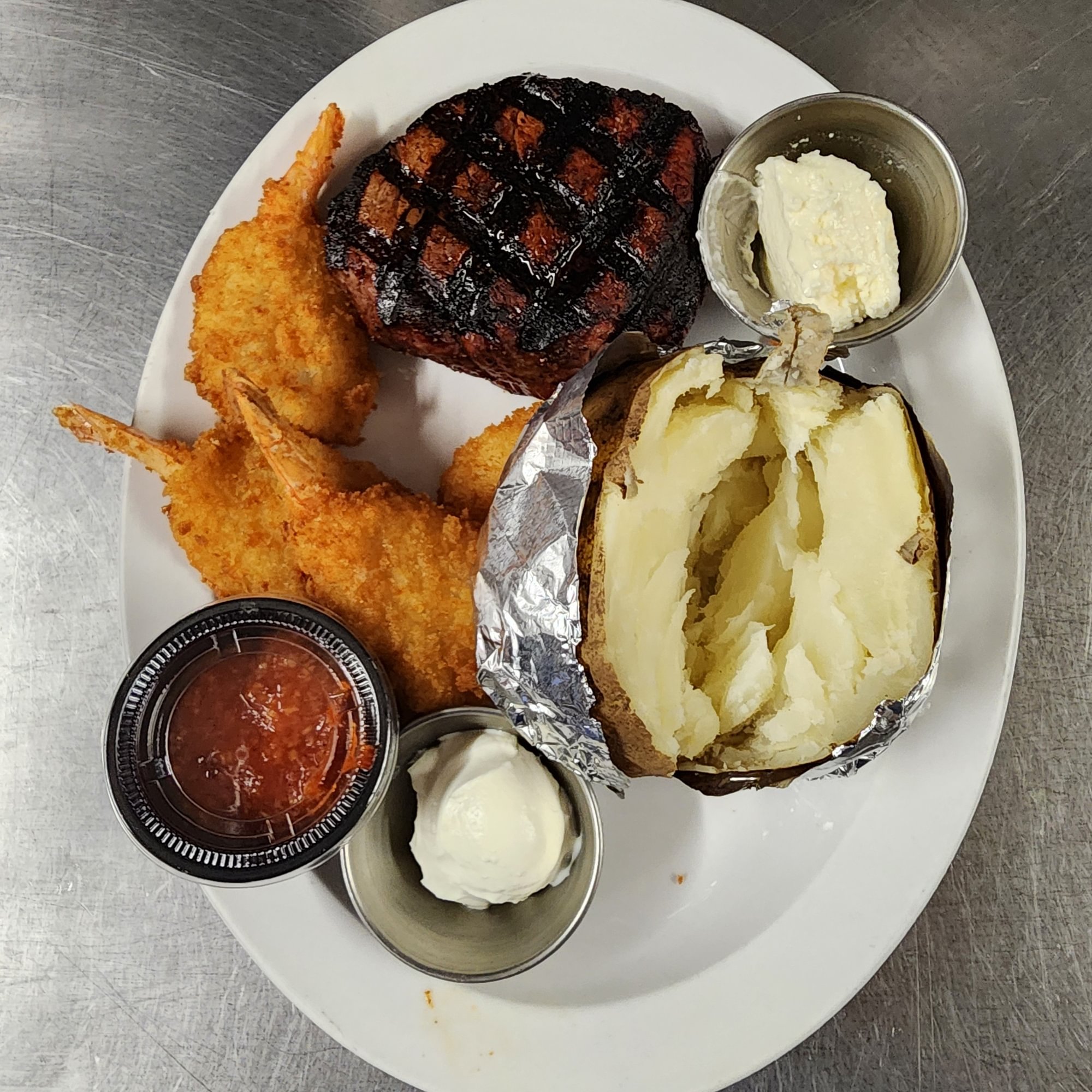 Filet Mignon (10 oz) & 4 Oz Butterfly Shrimp