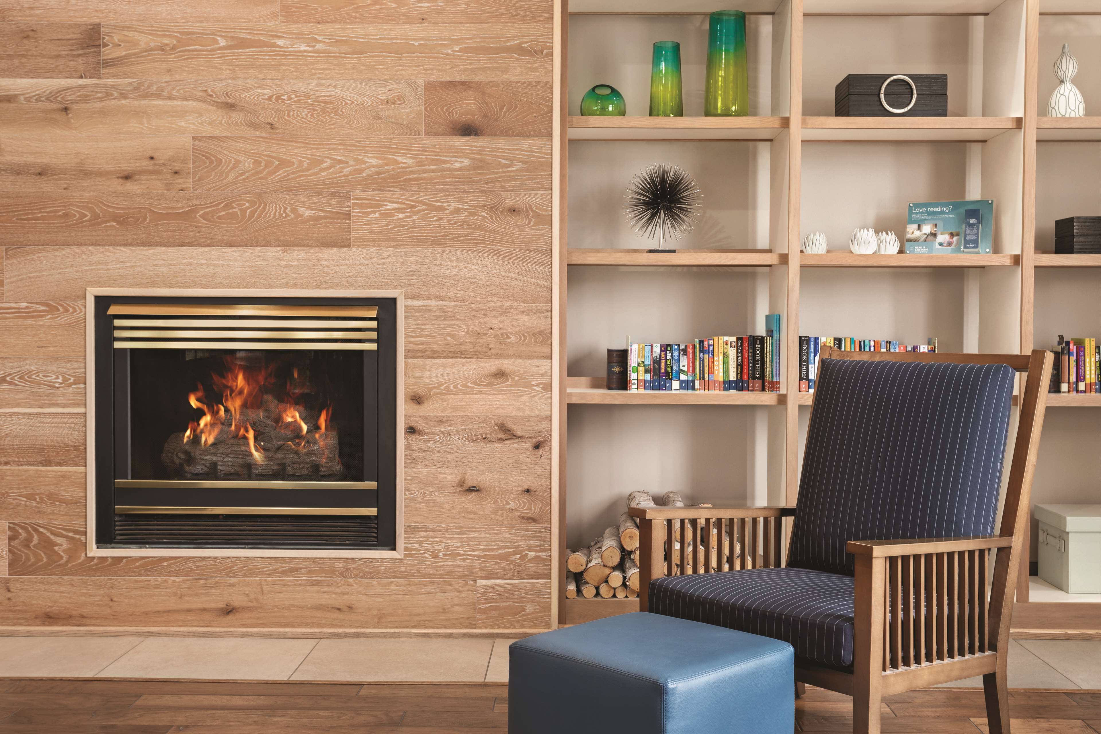 Lobby with Fireplace