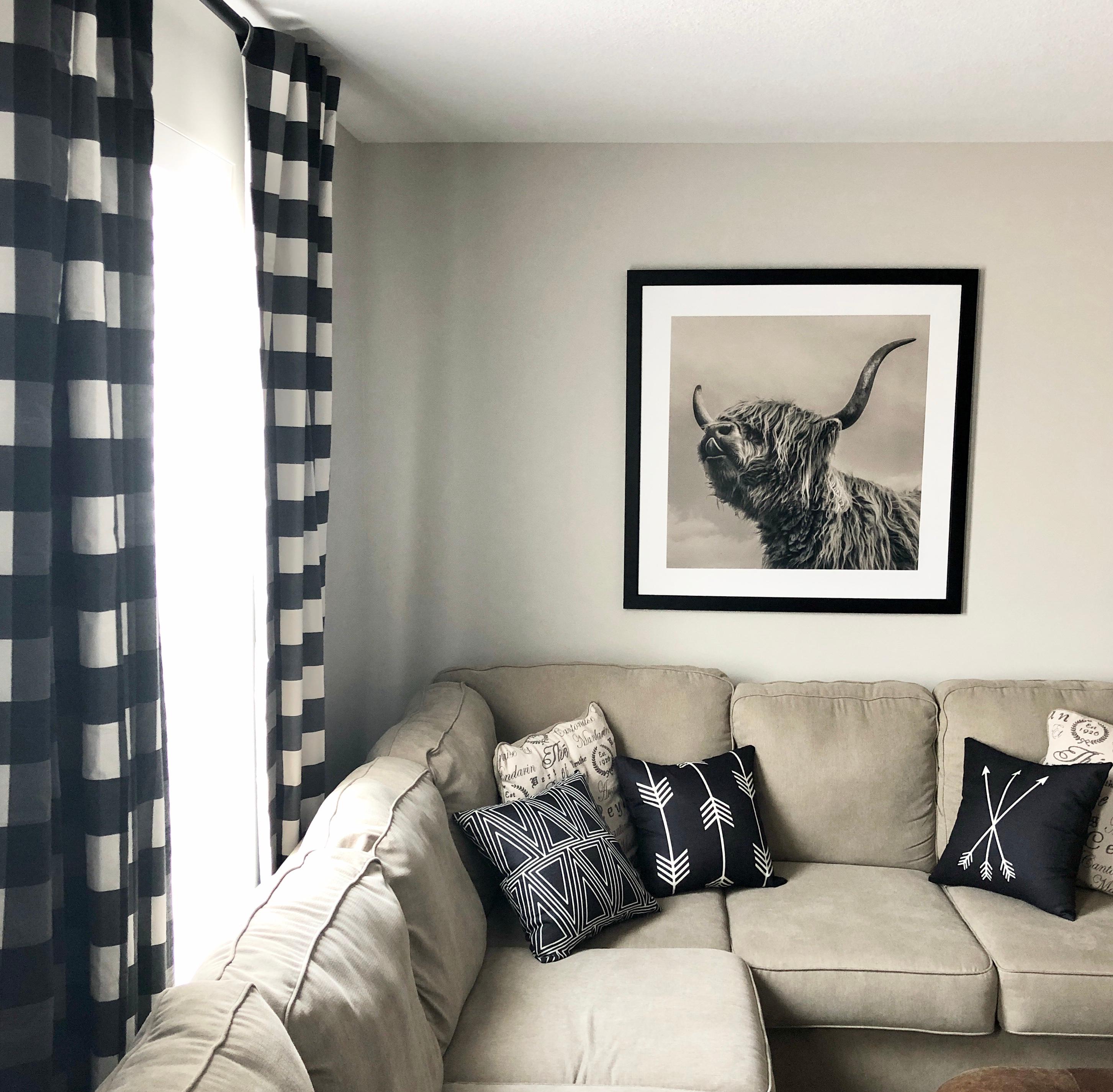 Our Victoria client selected these Buffalo Check drapery panels as part of the playful decor in their home's Loft space.