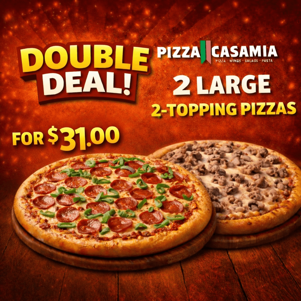 Double Deal 2 Large 2-Topping Pizzas