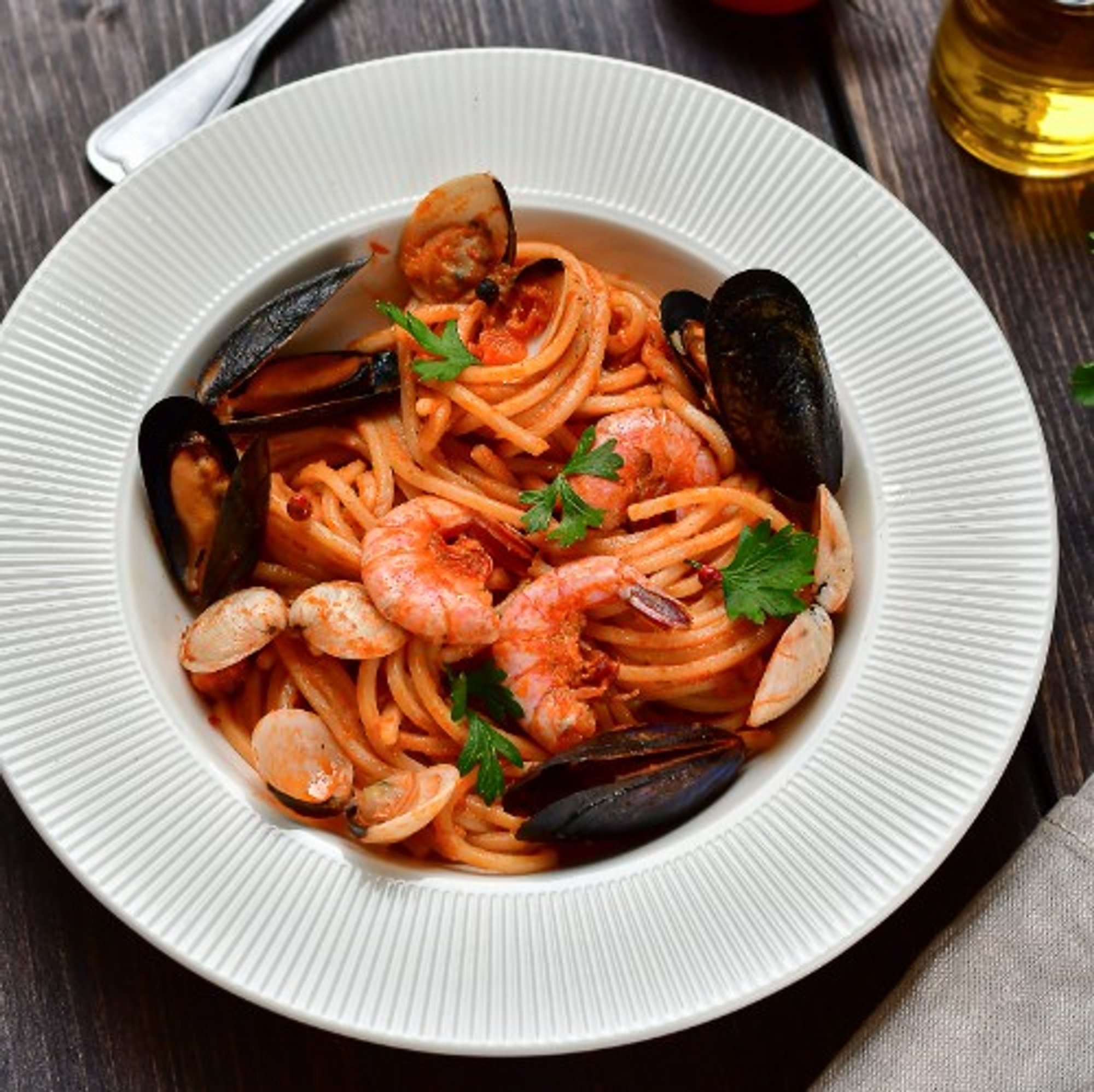 Gamberetti and Prosciutto Pasta
