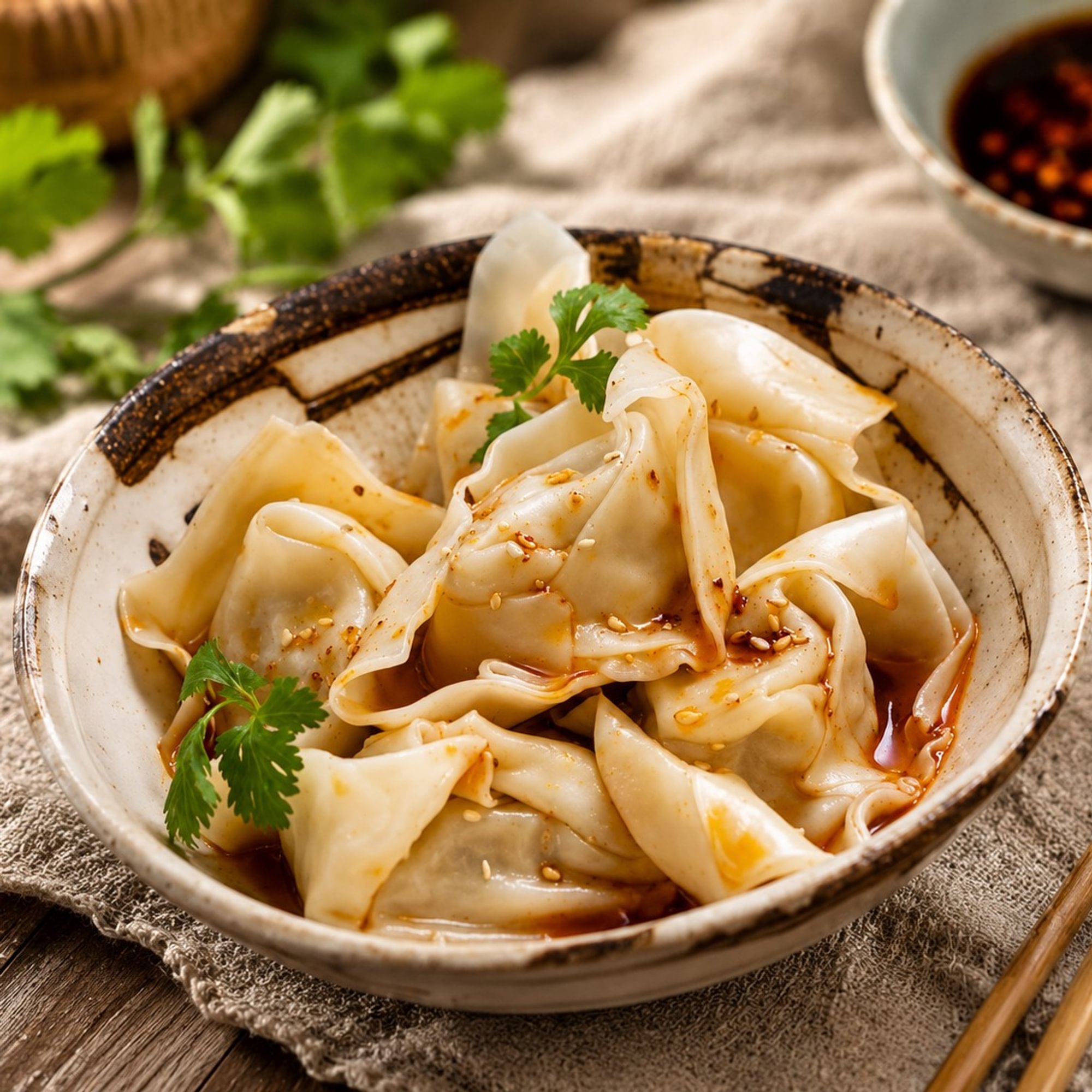 Spicy Wonton in Red Sauce / 红油抄手