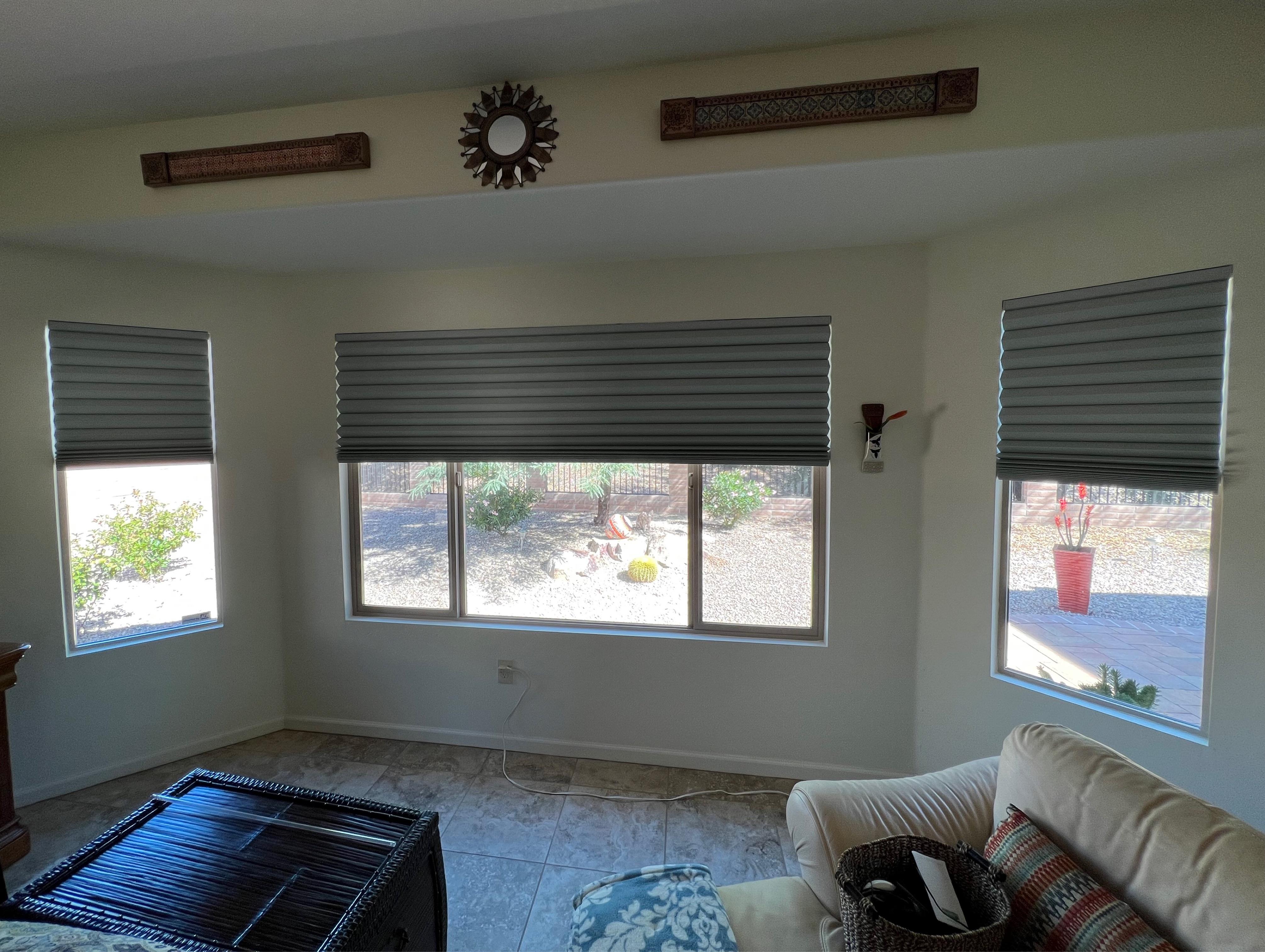 Recent cellular shades installed in Green Valley