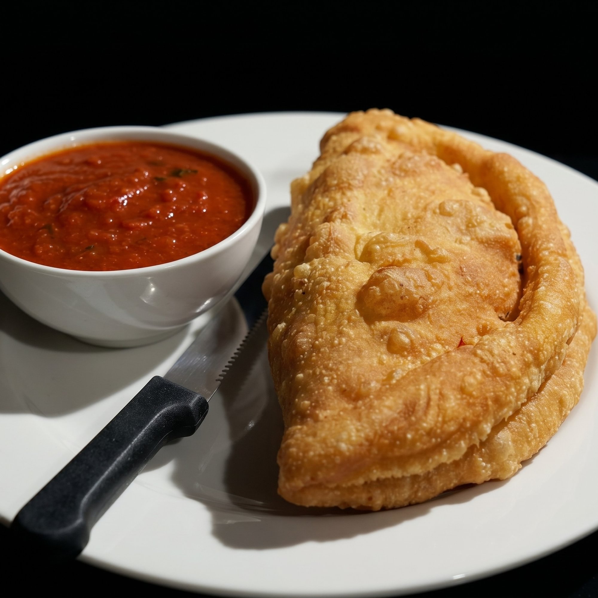 Fried Veggie Calzone (spinach & mushroom)