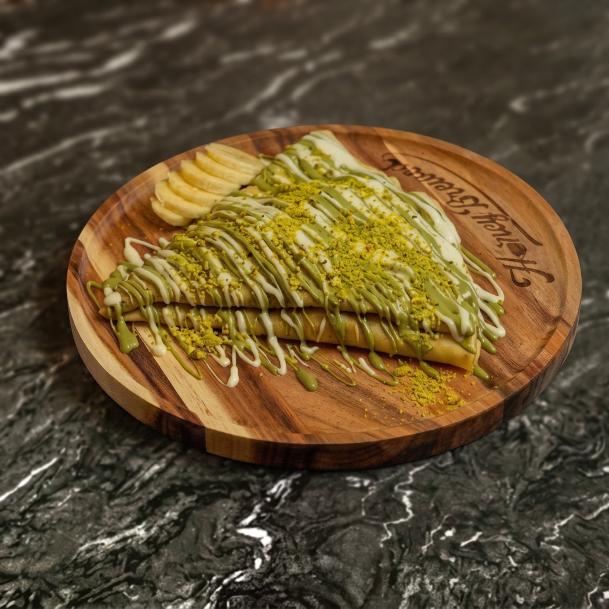 Pistachio & White Chocolate with Bananas