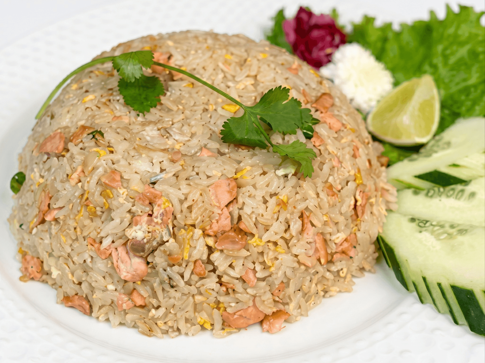 Garlic Salmon Fried Rice