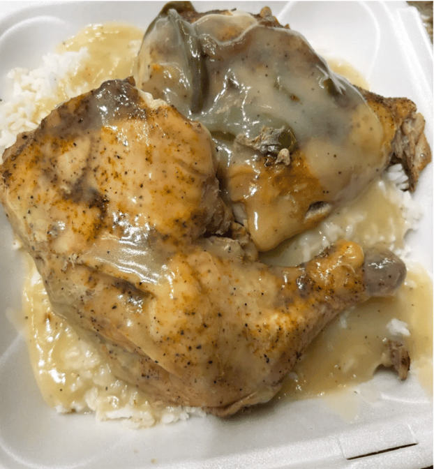 Baked Chicken with Rice and Gravy