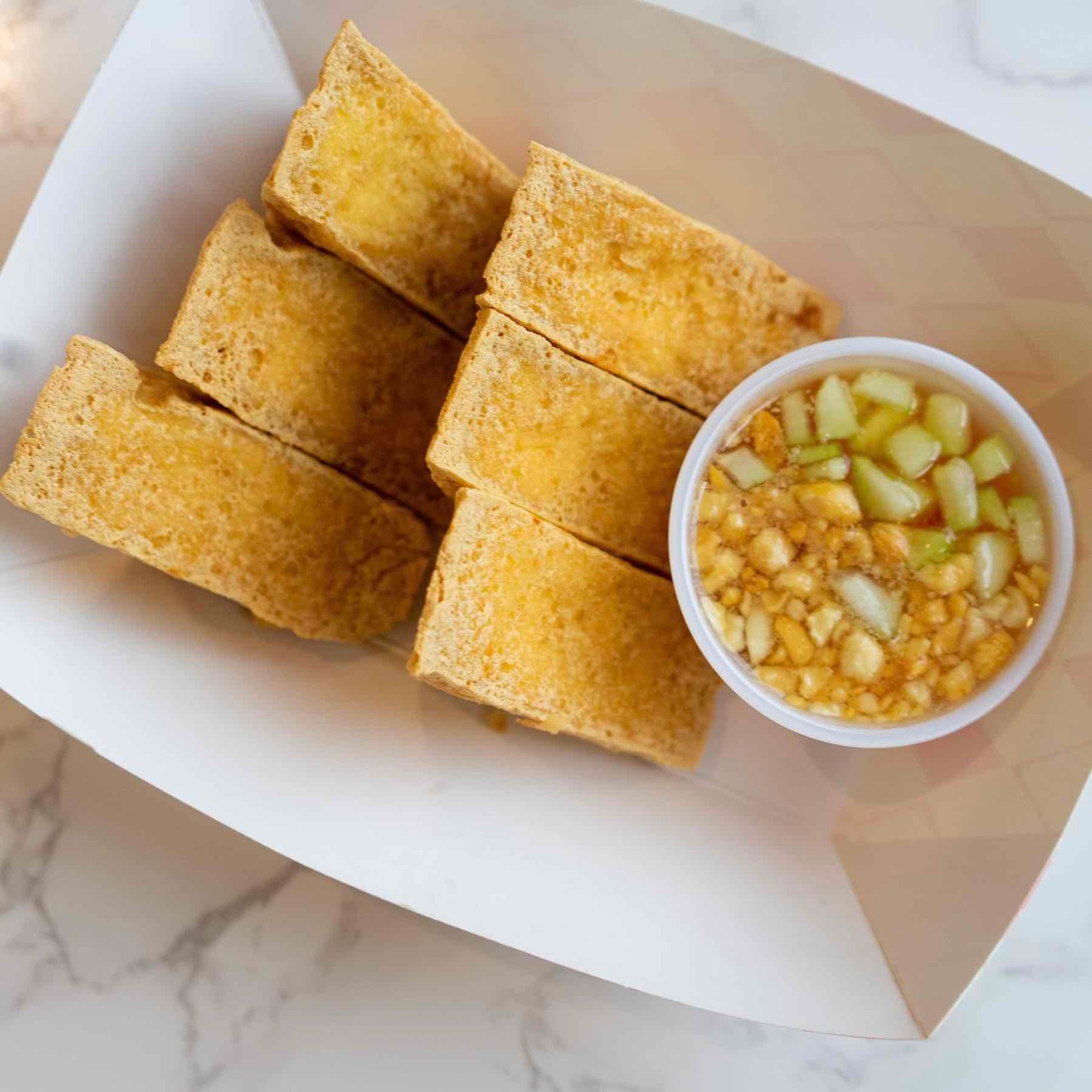Golden Tofu - Fried Tofu Vegan Appetizer (8)