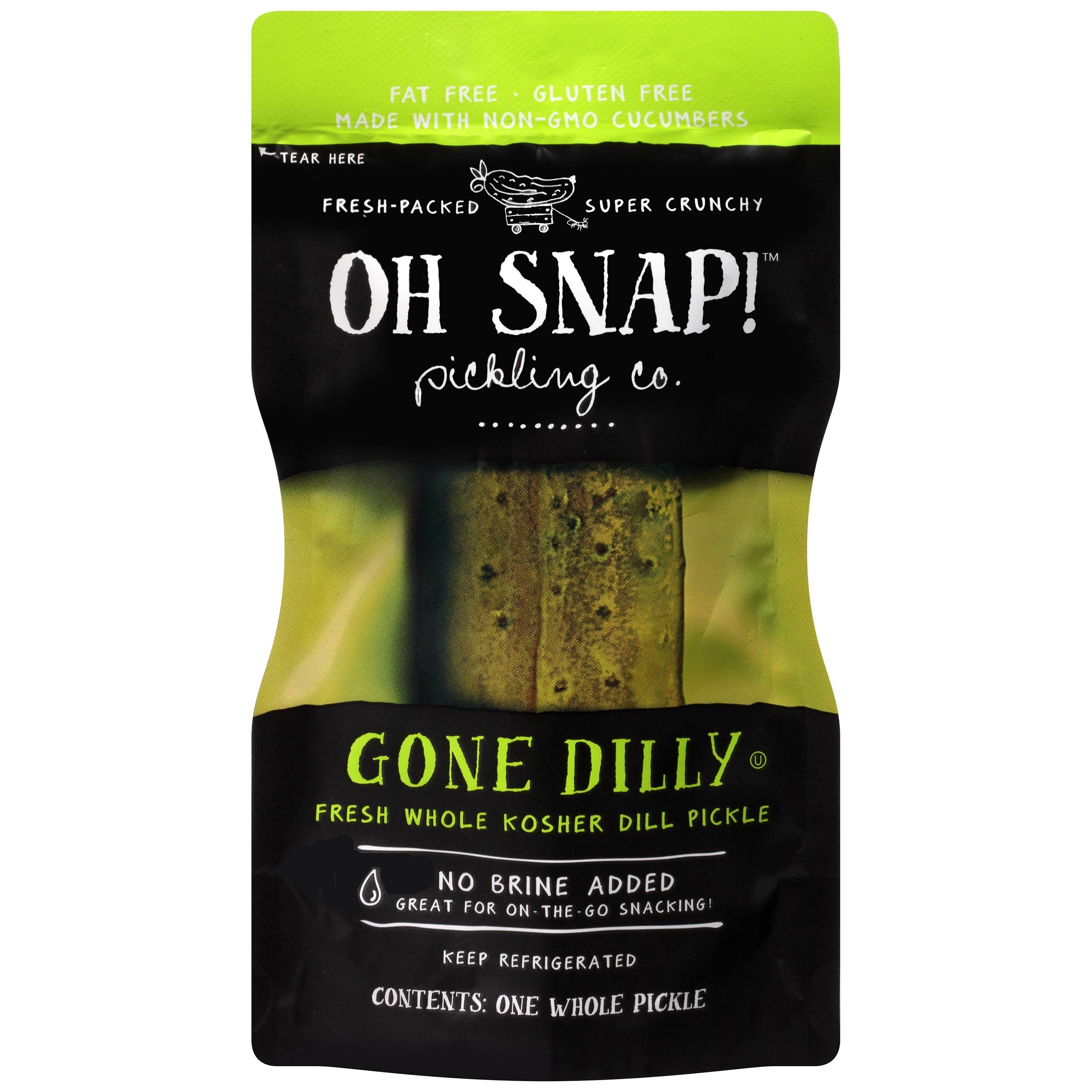 OhSnap!, Gone Dilly Fresh Whole Kosher Dill Pickle, 3 Oz (Case of 12)