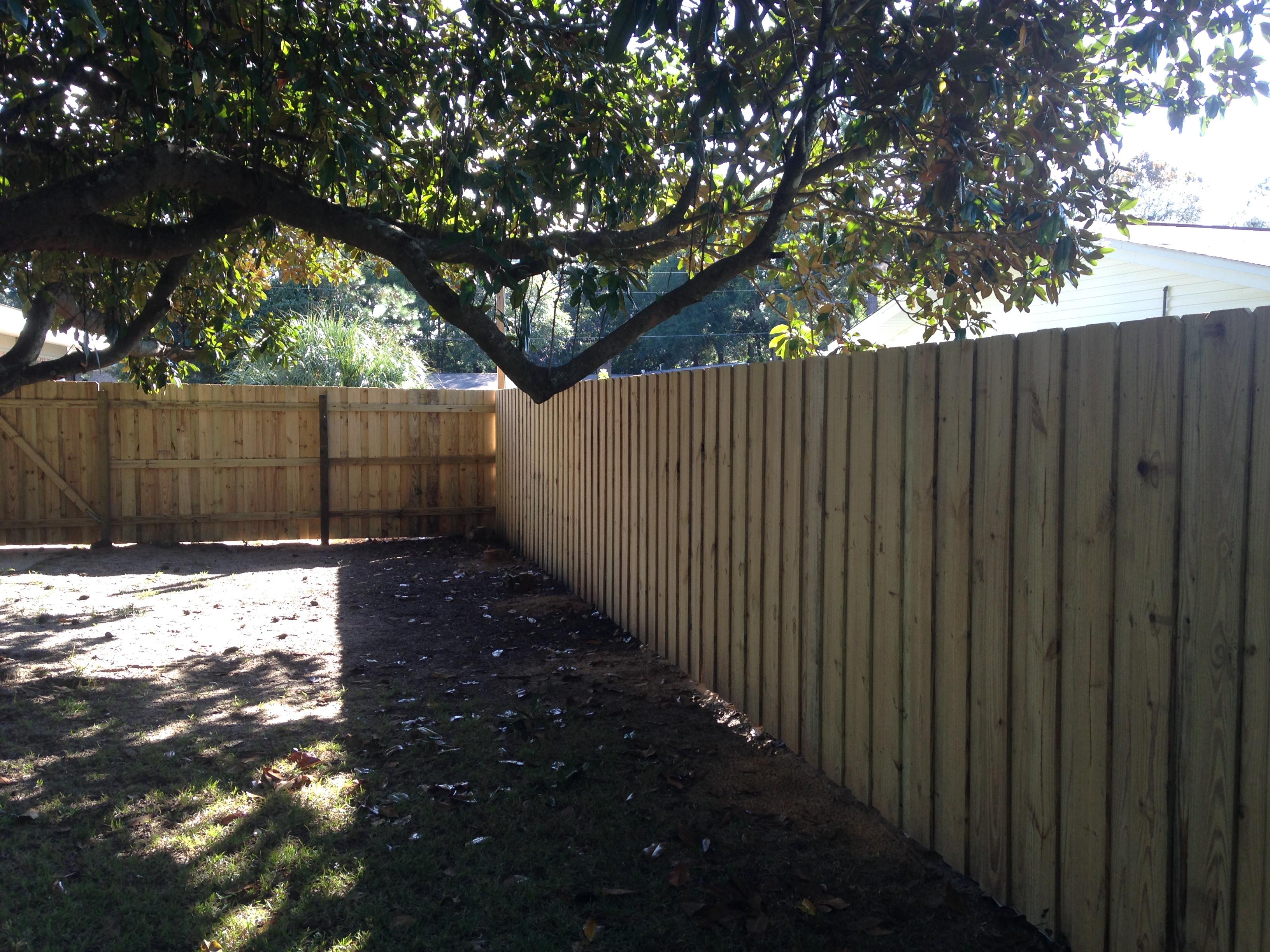 Shadow box fence with complete privacy. 