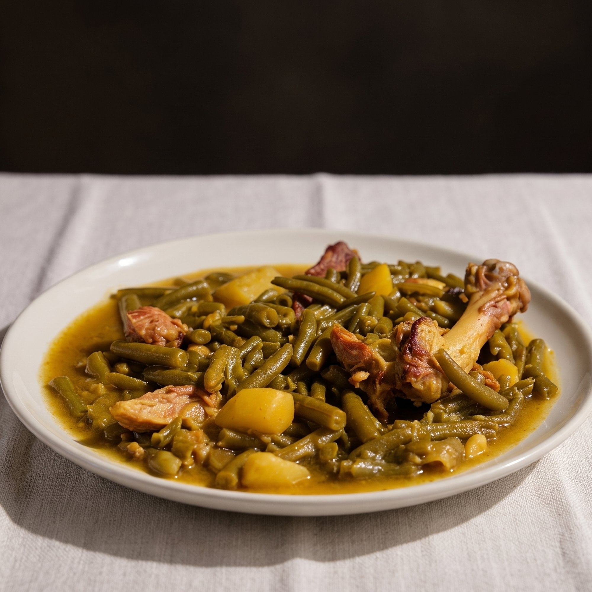 Green Beans And Potatoes With Smoked Turkey