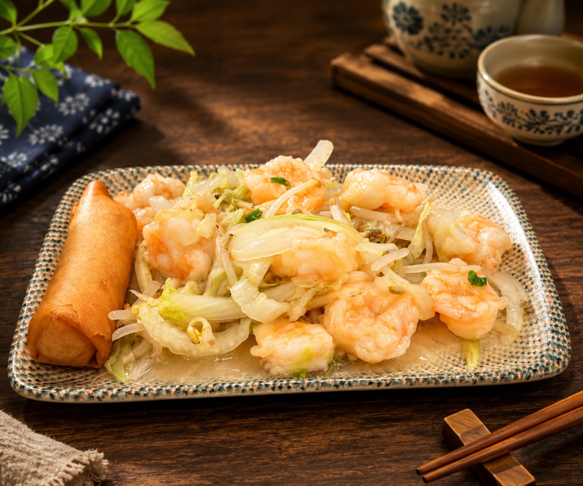 L Shrimp Chow Mein 虾炒面