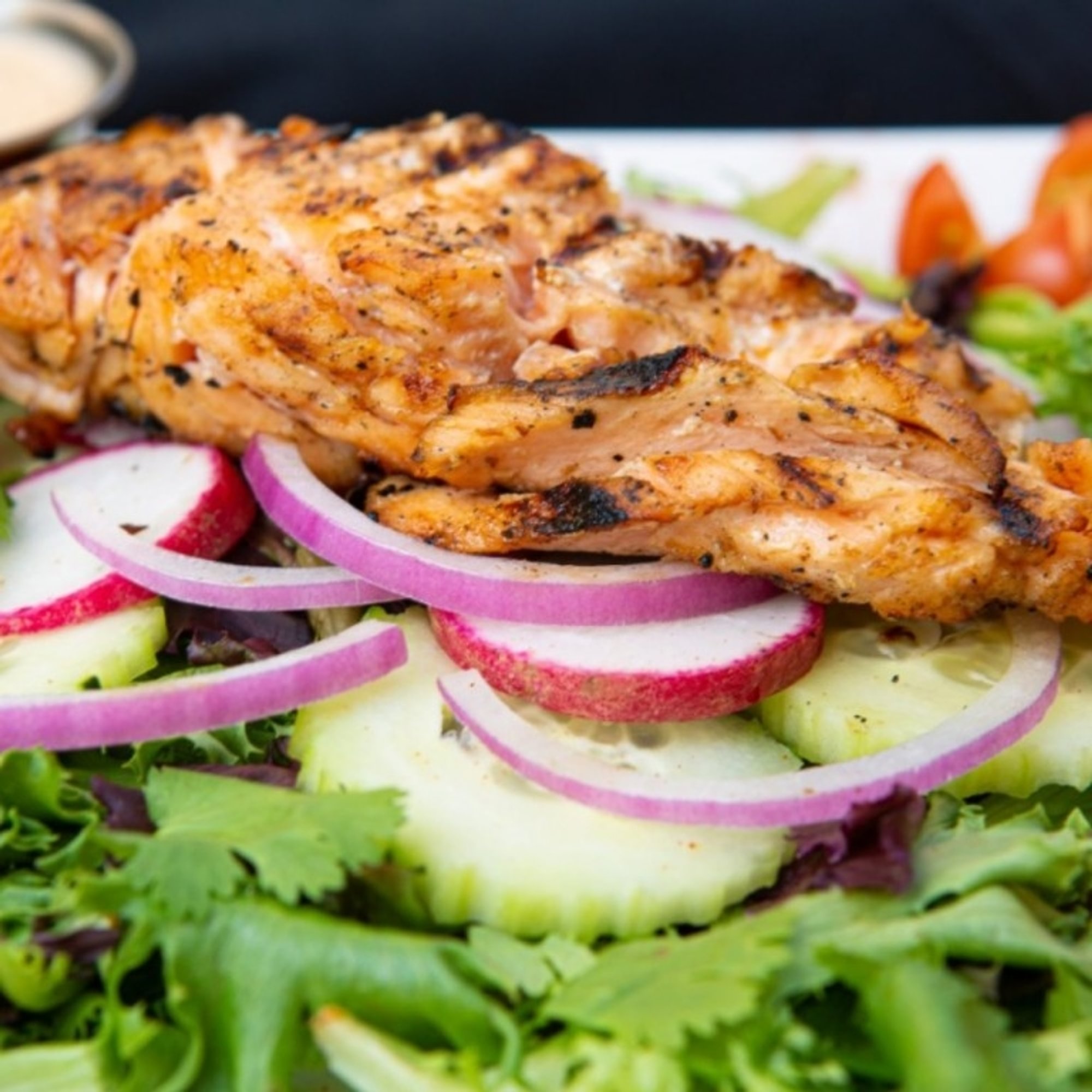 Grilled Salmon with Mirin Salad