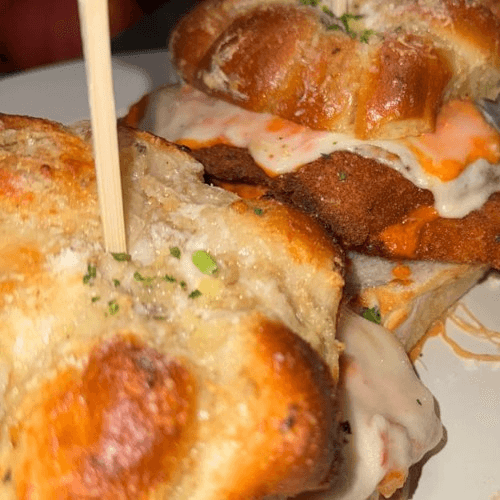 Chicken Parmigiana Garlic Knot Sandwiches