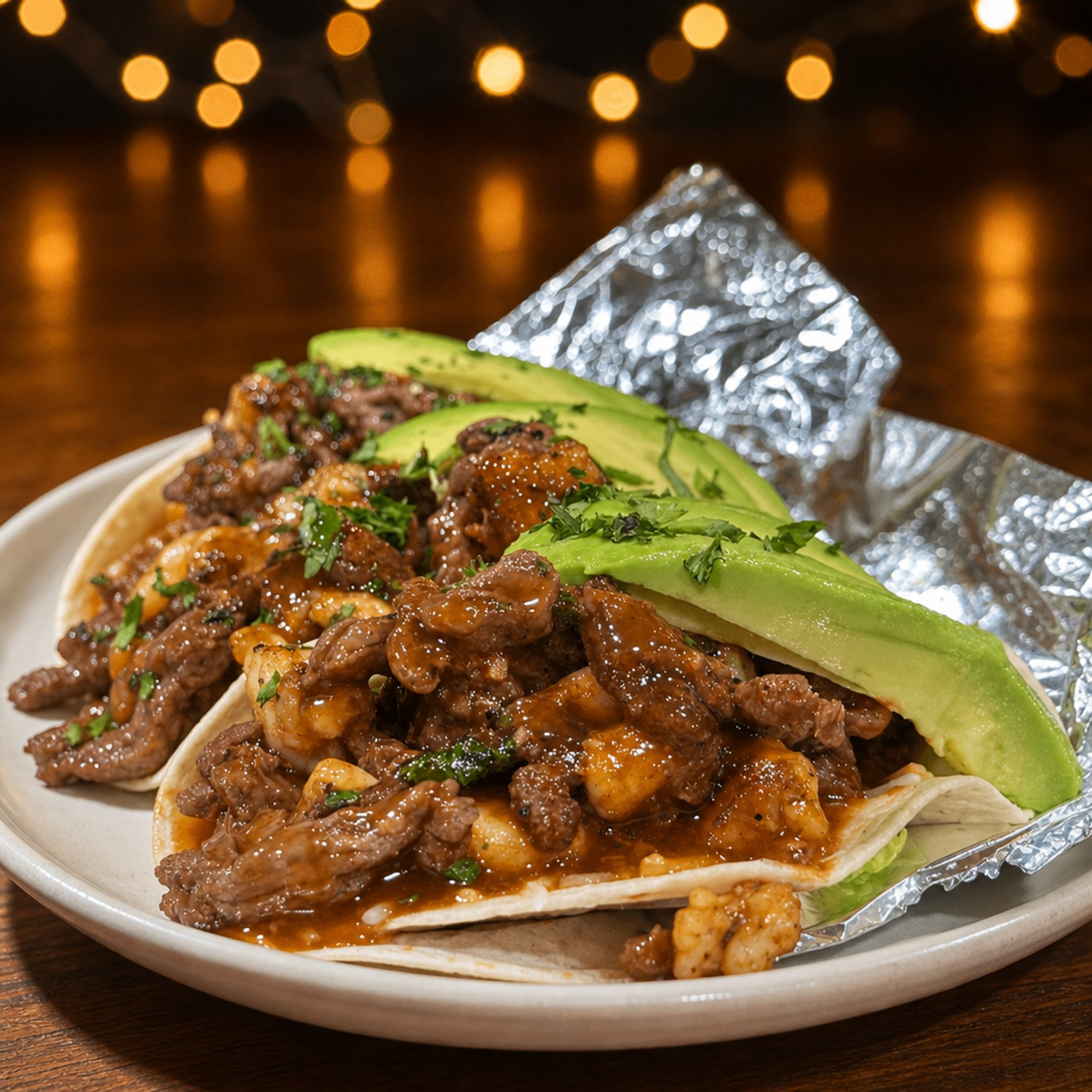 Steak and Shrimp Taco