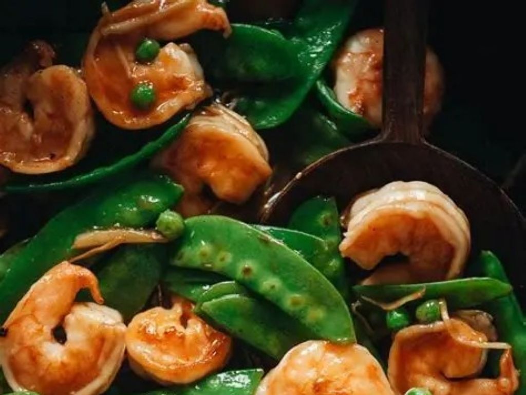 Shrimp w/ Pea Pods / Tôm xào đậu Hà Lan / 豌豆荚虾