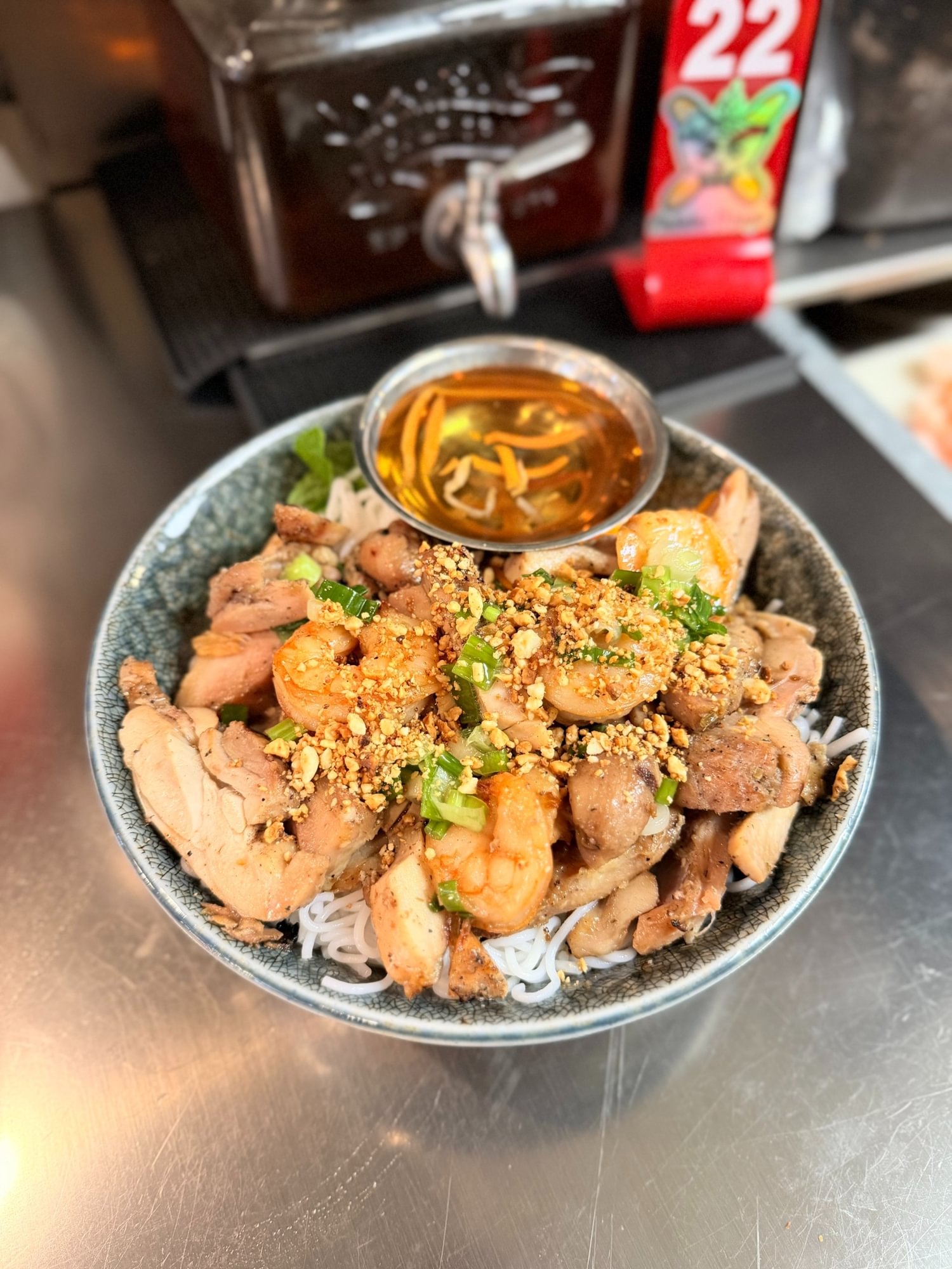 Chicken & Shrimp Vermicelli (Bún Tôm Gà Nướng)