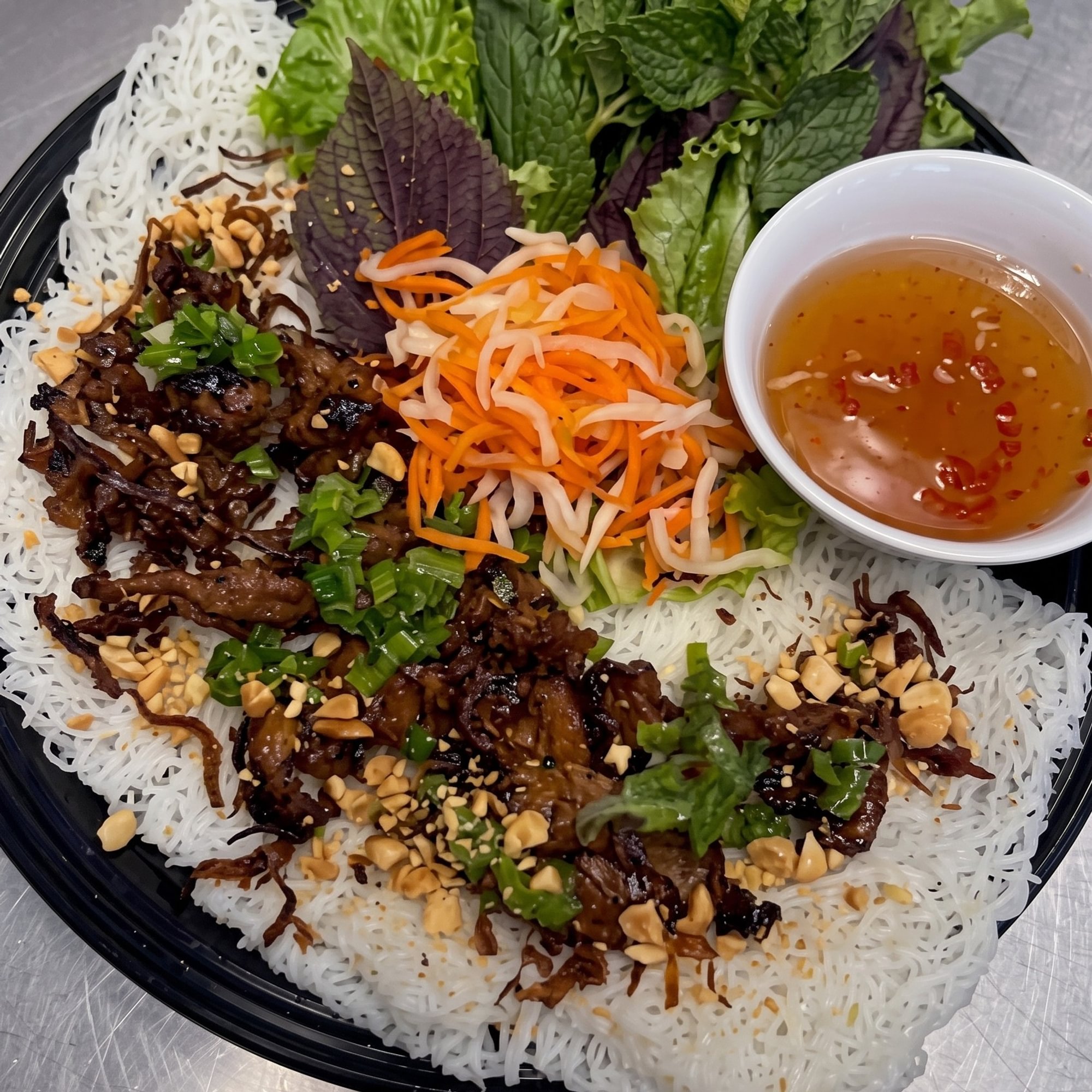 92.Fine Rice Vermicelli with BBQ Banh Hoi