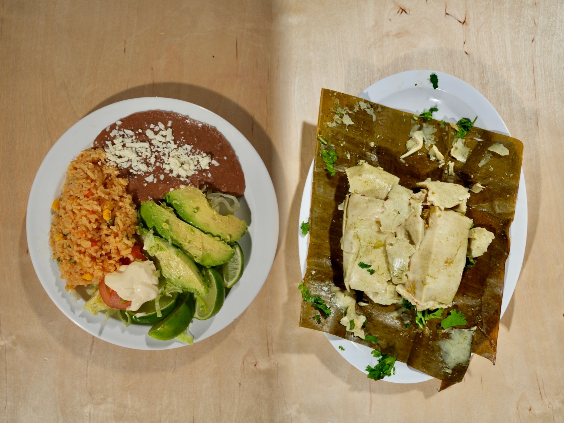 TAMALES OAXAQUENOS WITH RICE N BEANS