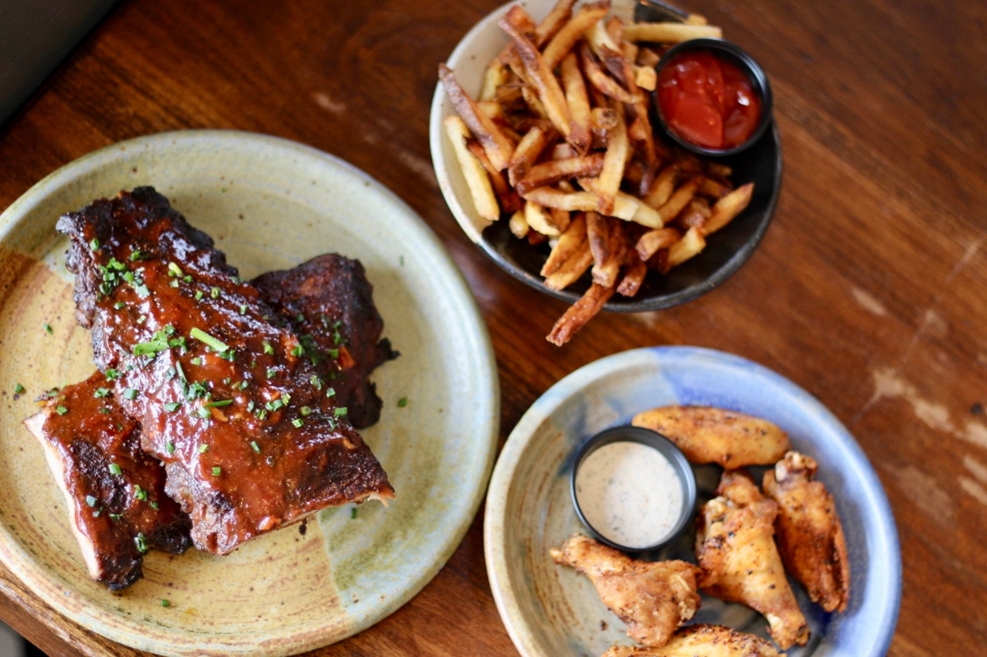 Rib Combo #2, Full Rack, + 5 (bone-in) chicken wings