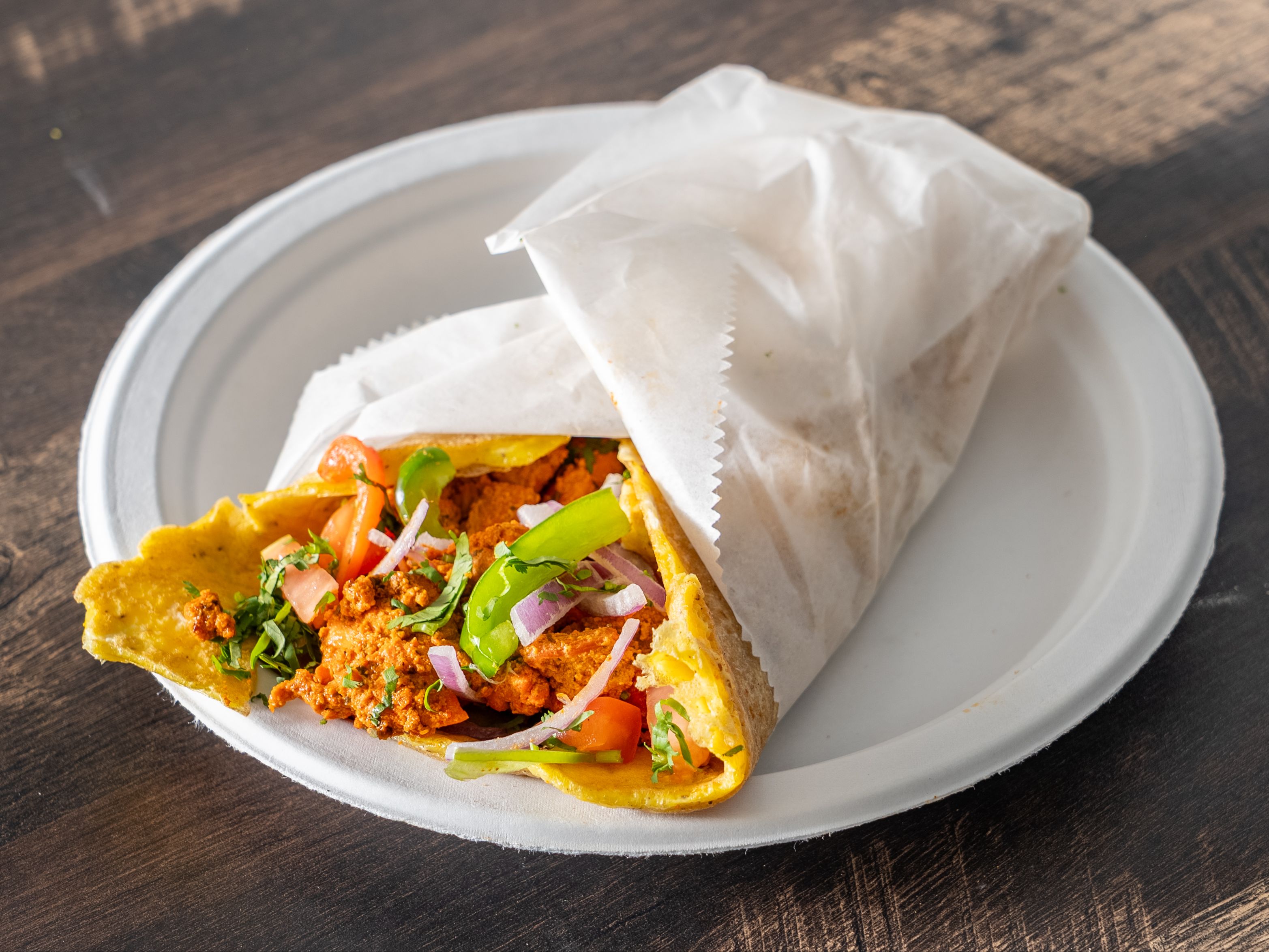 Egg Chicken Tikka Roll