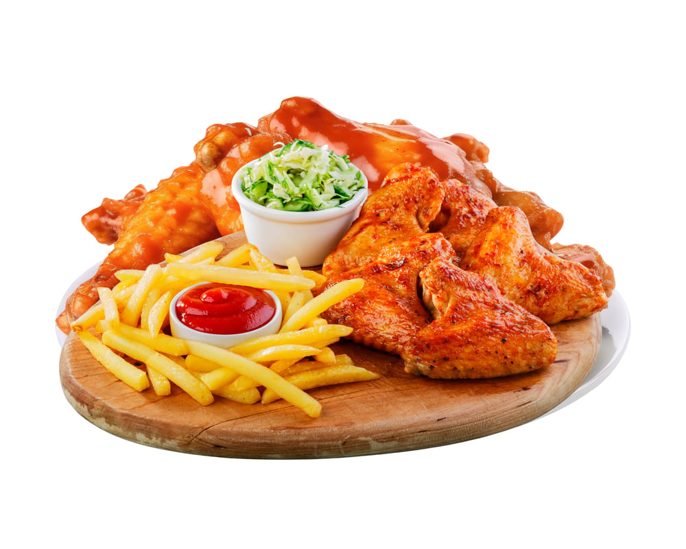 8 Wings + Fries & Coleslaw