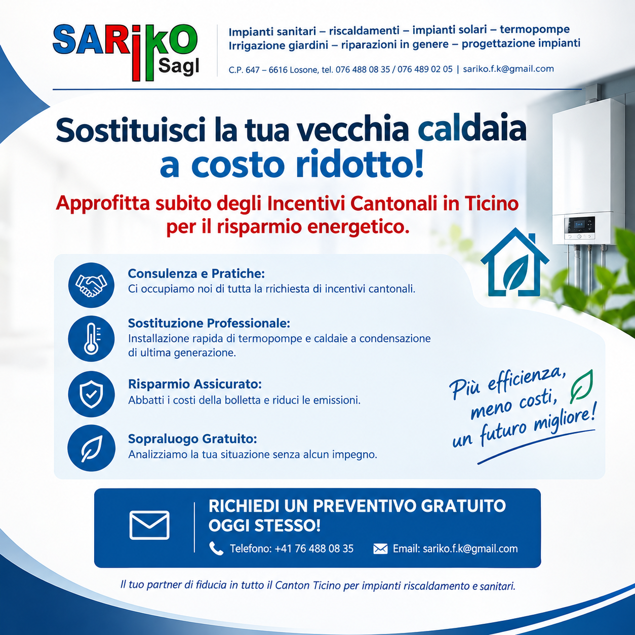 Sostituzione termopompe e caldaie