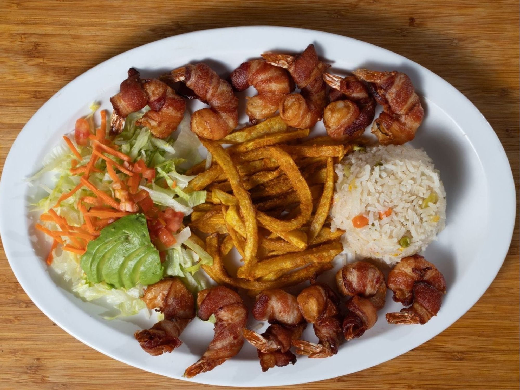 Camarones Con Tocino