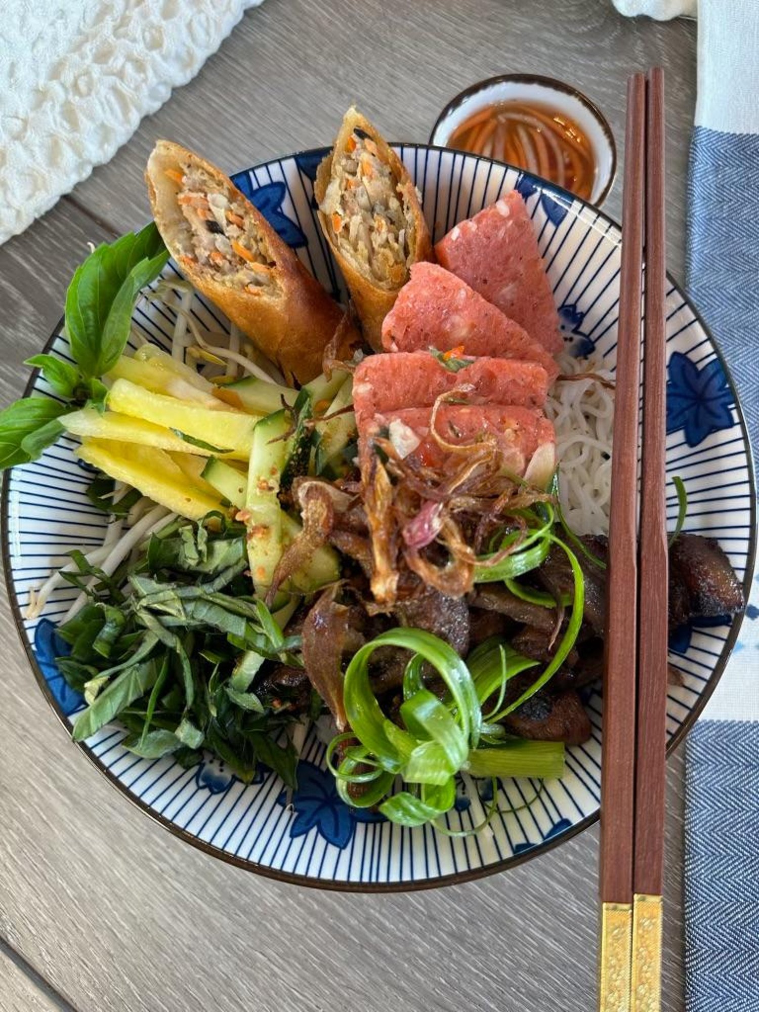 Saigon Vermicelli Bowl (Bun Thit Nuong, Chao Tom, Cha Gio)