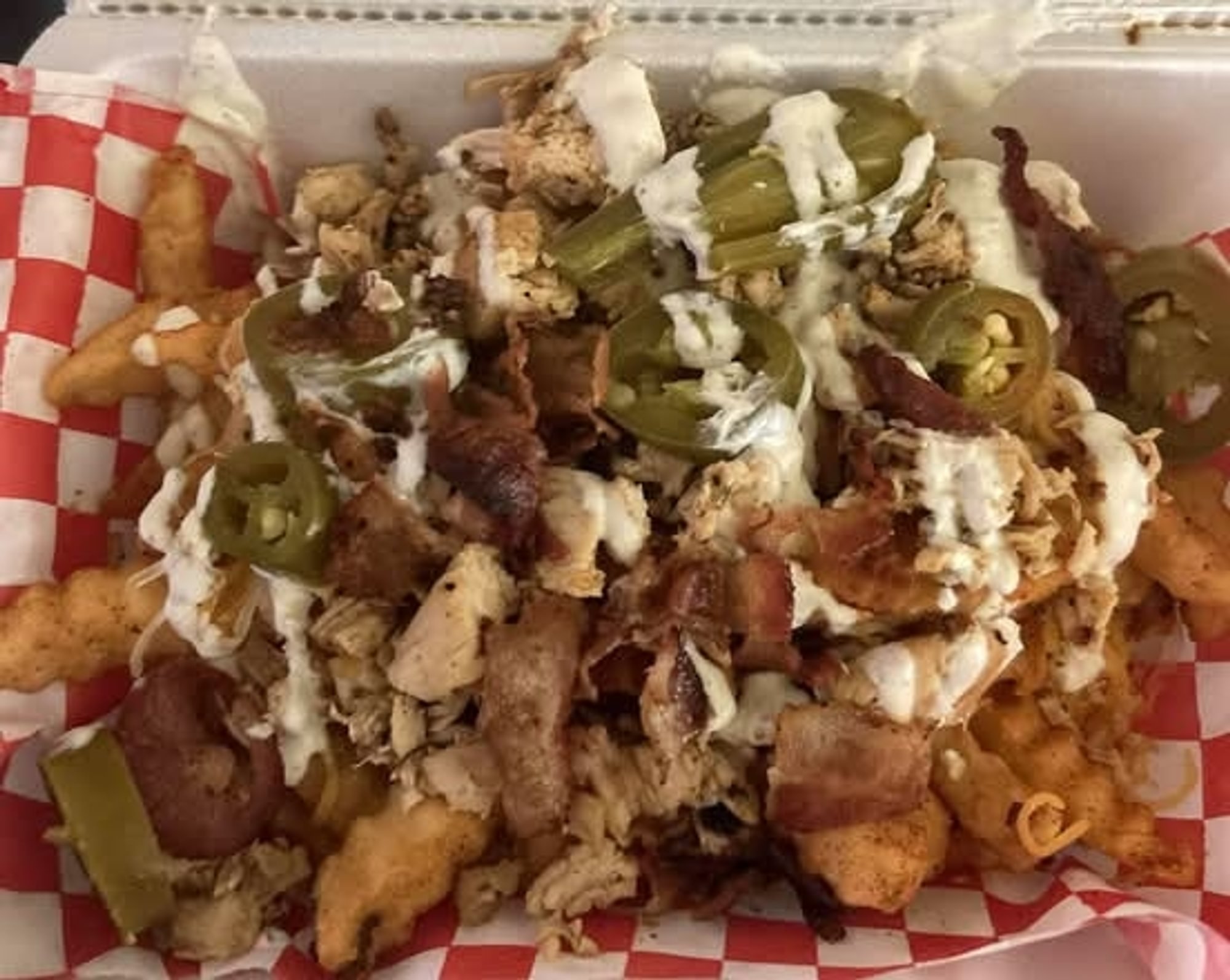 Jalapeño, Chicken, Bacon Ranch, Cheese Fries