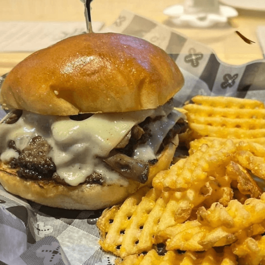 $10 Swiss Mushroom Burger