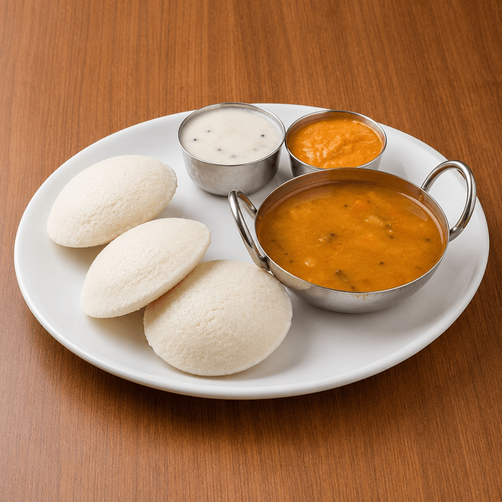 Idli (3Pc) With Chutney Sambar