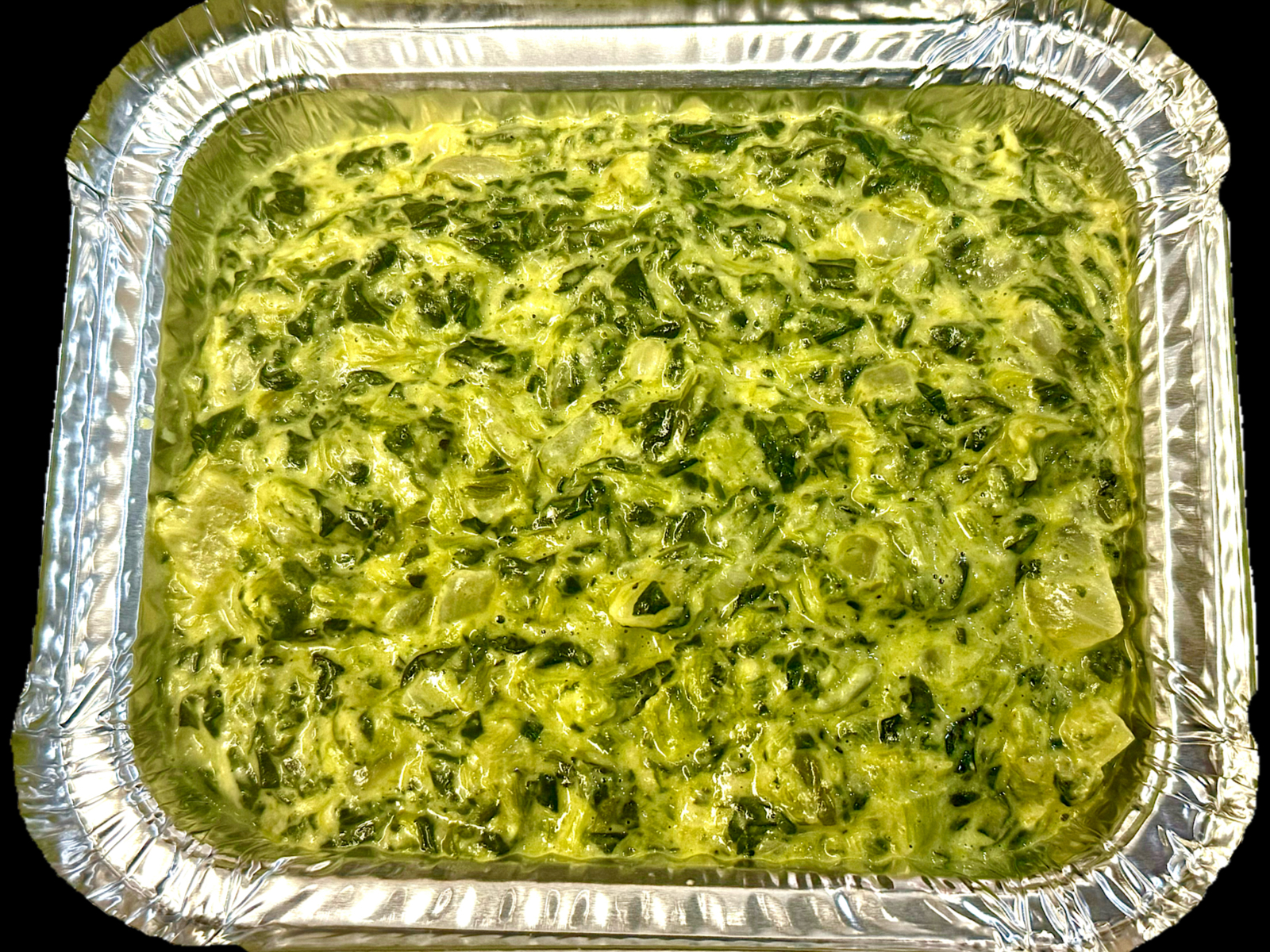 Large Full Tray Homemade Creamed Spinach