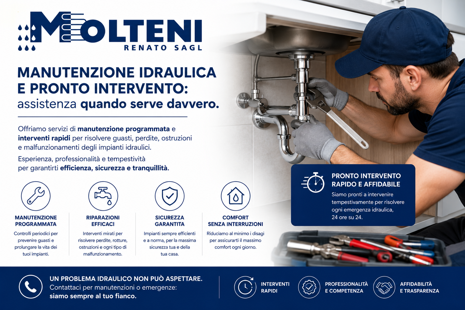 Manutenzione idraulica e pronto intervento - Tel 079 682 92 00