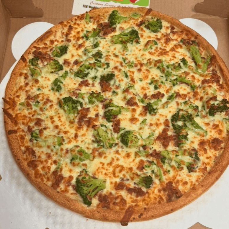 Chicken Broccoli Alfredo Pizza