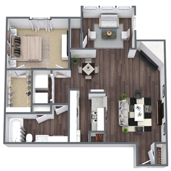 A6: 1 Bed 1 Bath