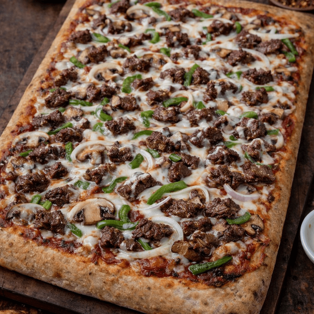 Sicilian Steak & Cheese Pizza