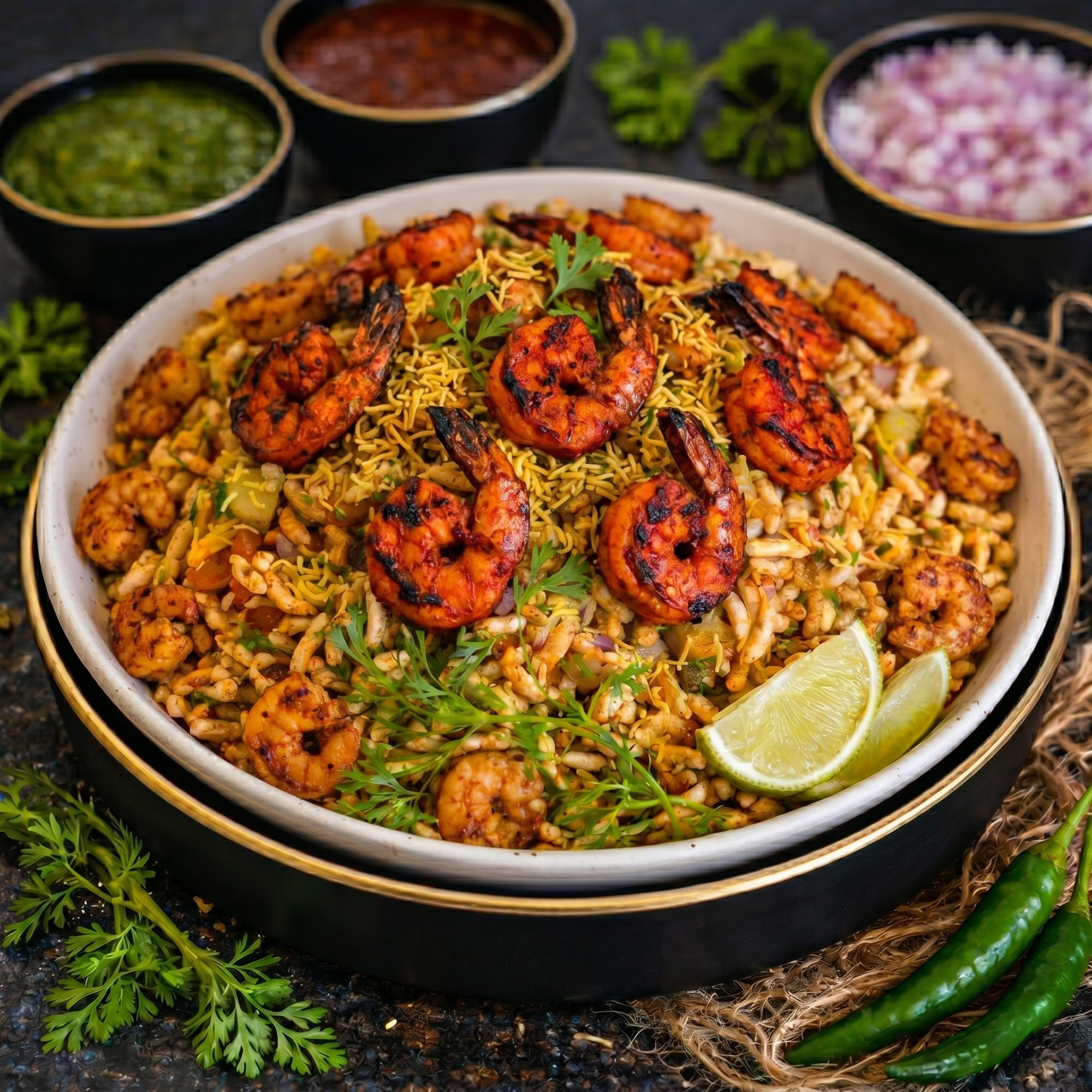 Tandoori Shrimp Bhel