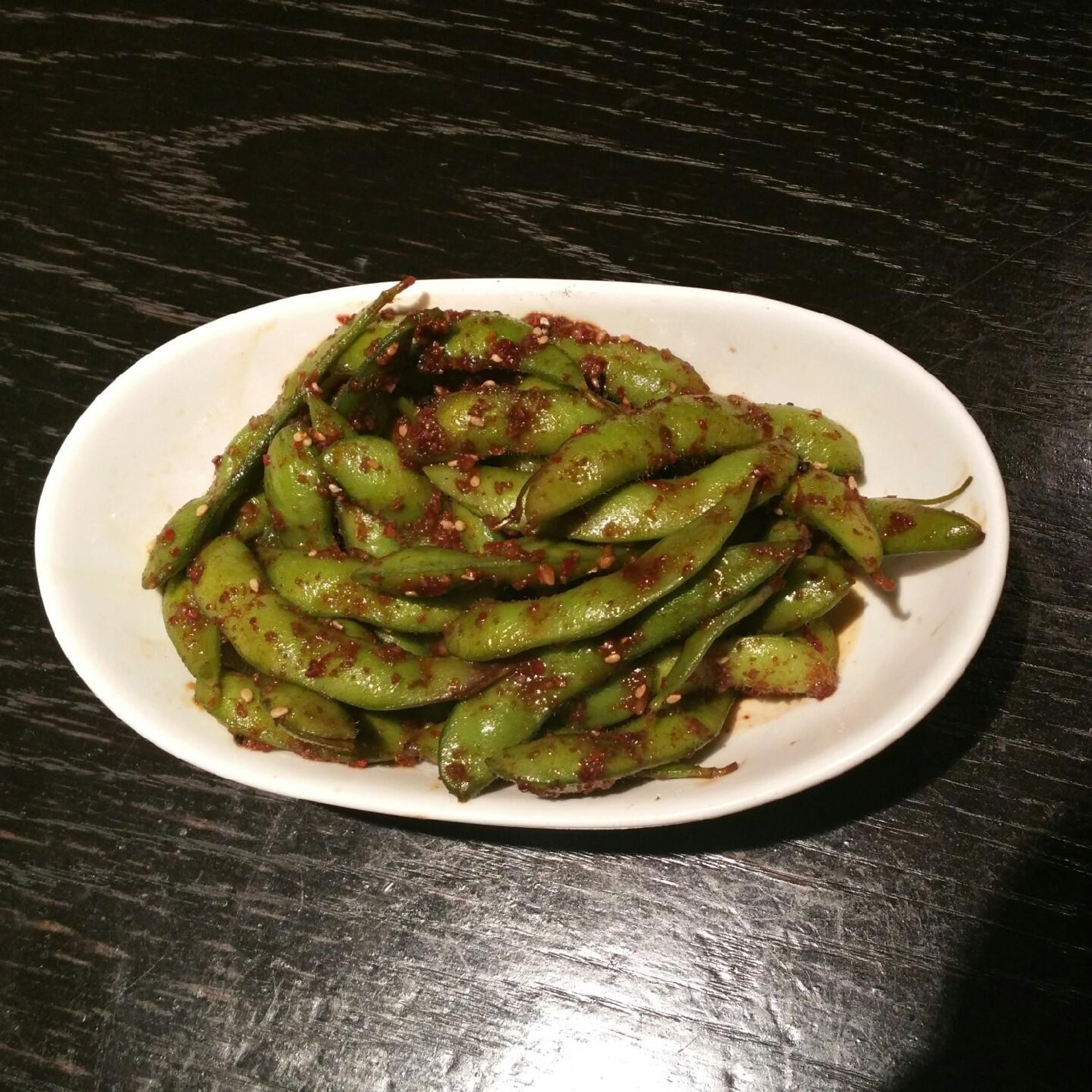 Spicy Garlic Edamame