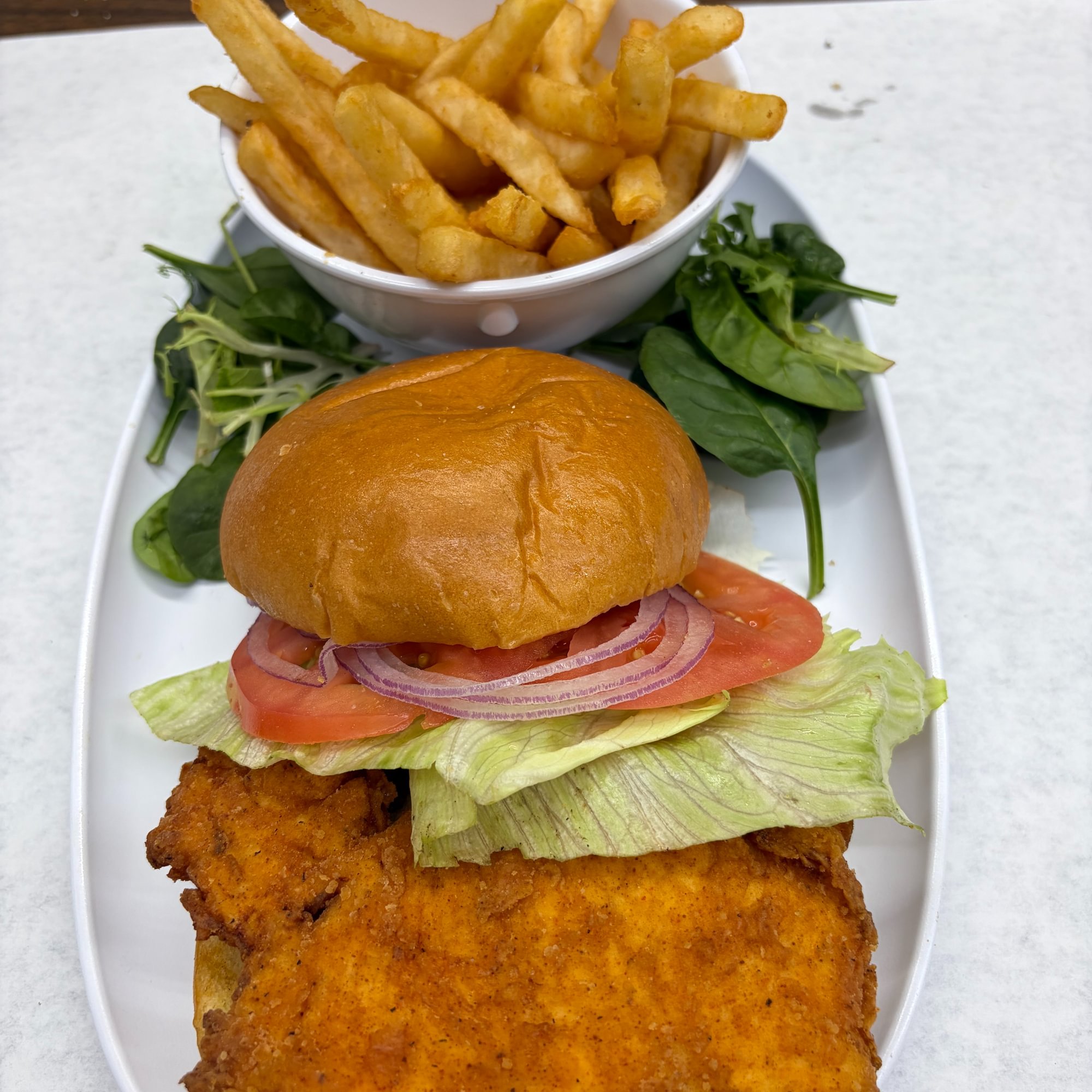 Crispy Chicken Sandwich With Fries