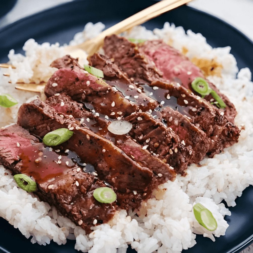 Marinated Pork Belly with Rice