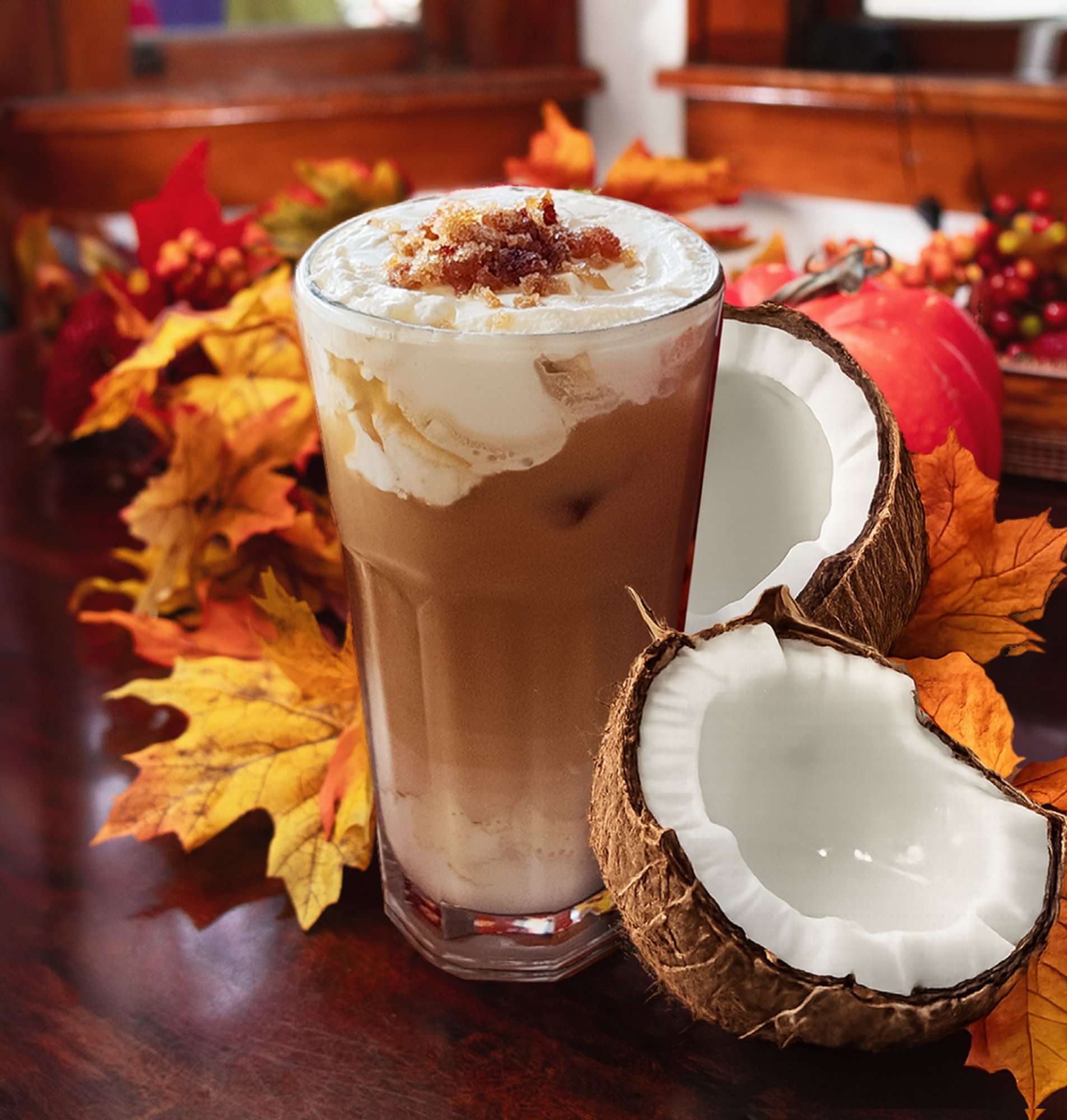 Toasted Coconut Maple Iced Latte