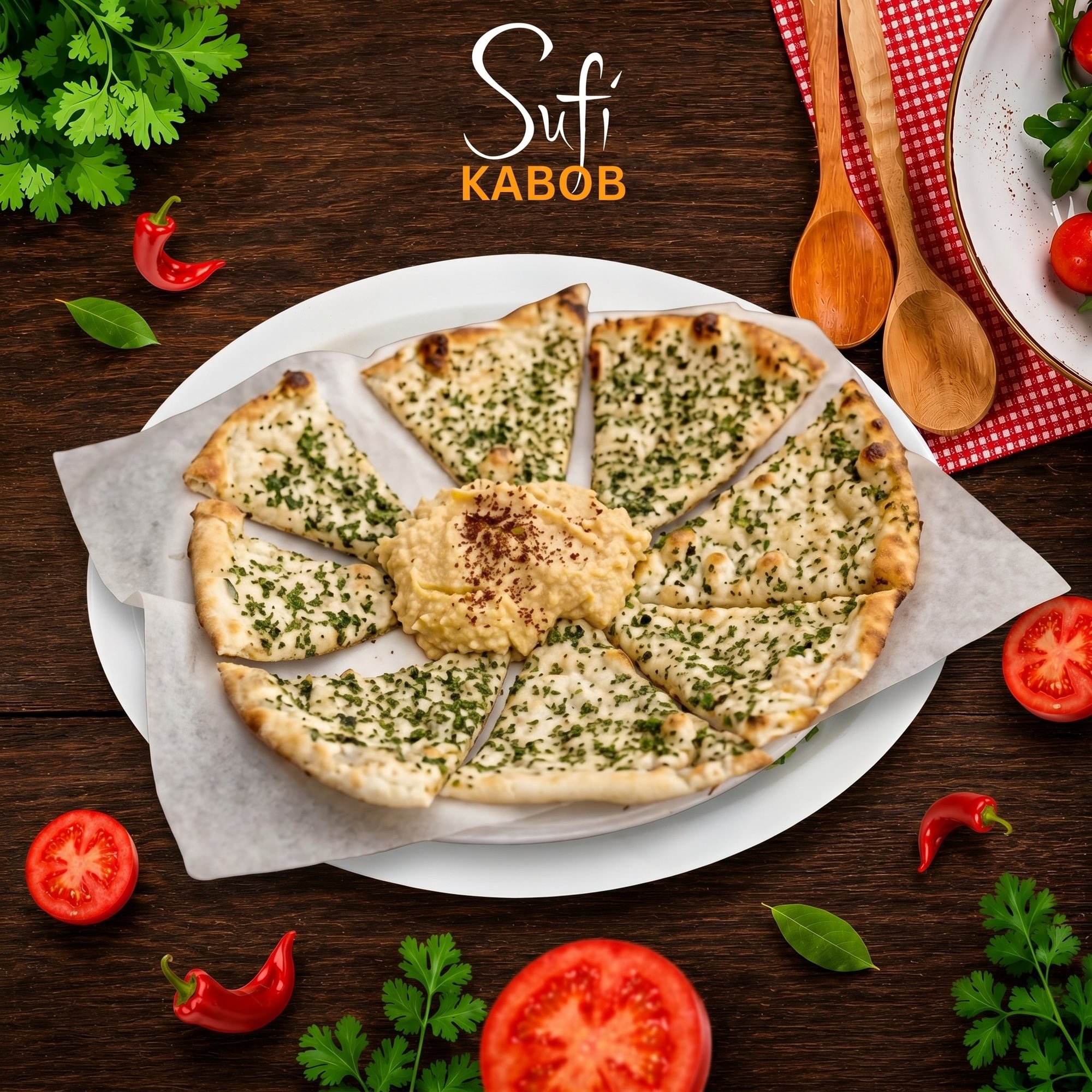 Hummus with Garlic Naan