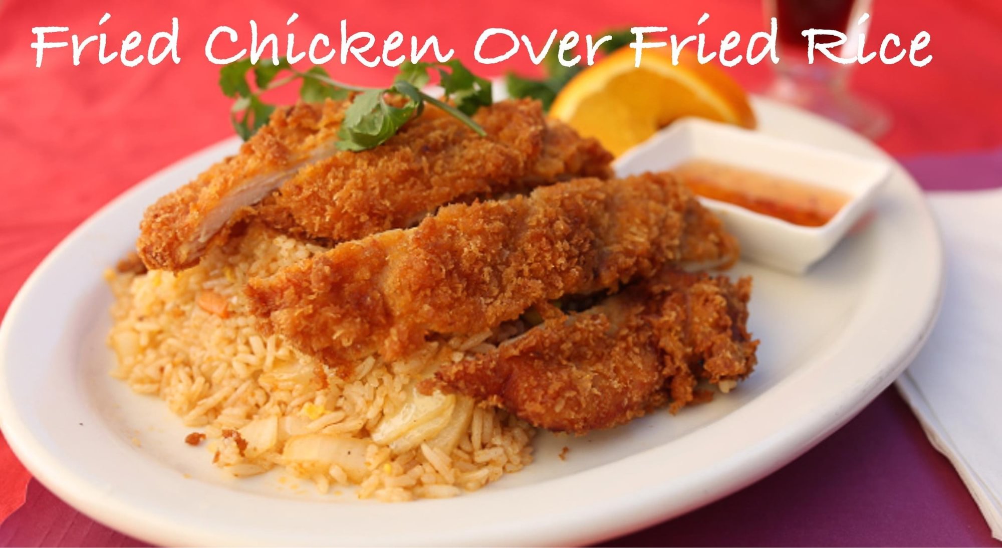 Fried Chicken over Fried Rice