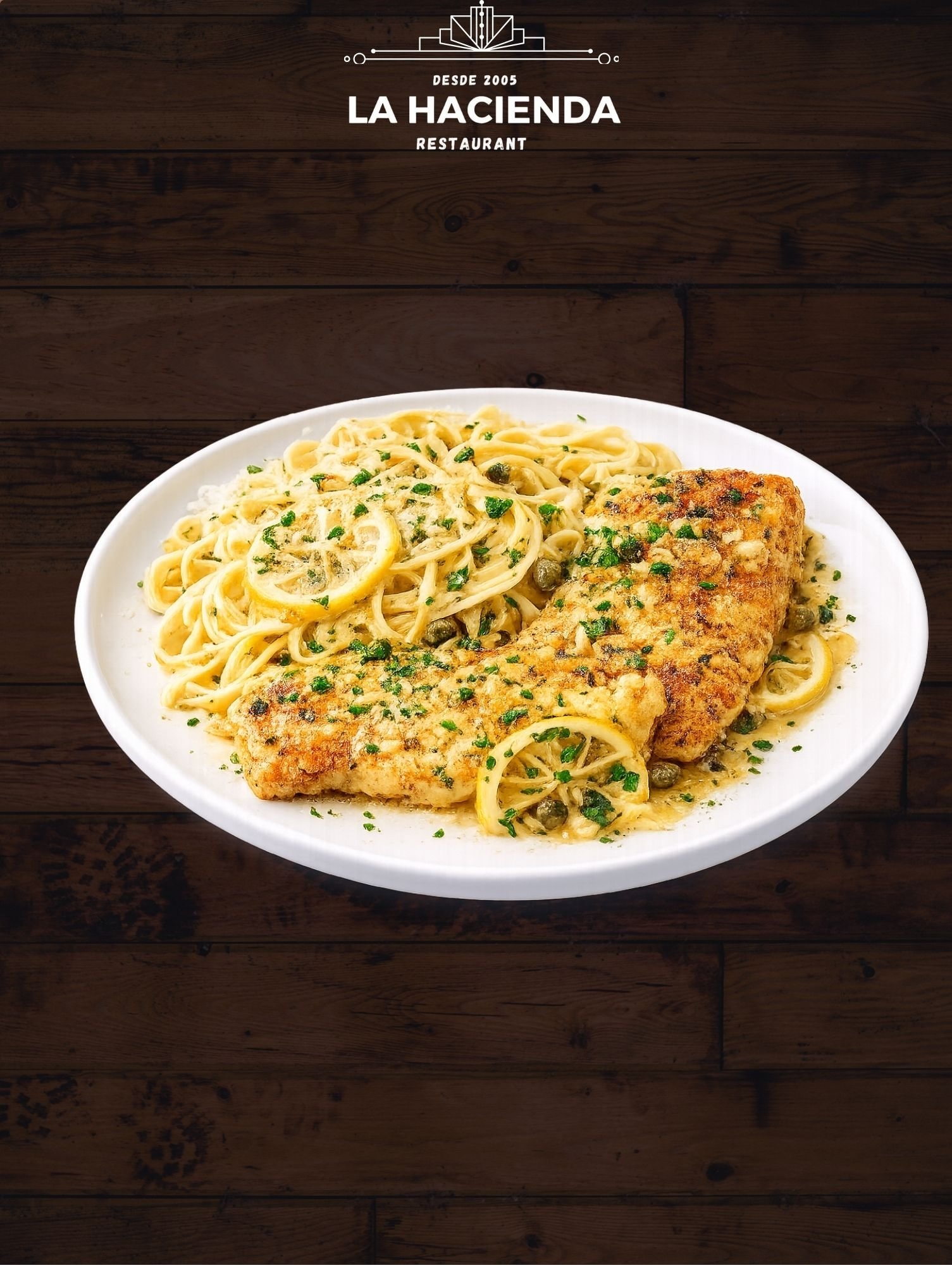 Chicken Francese with Linguine